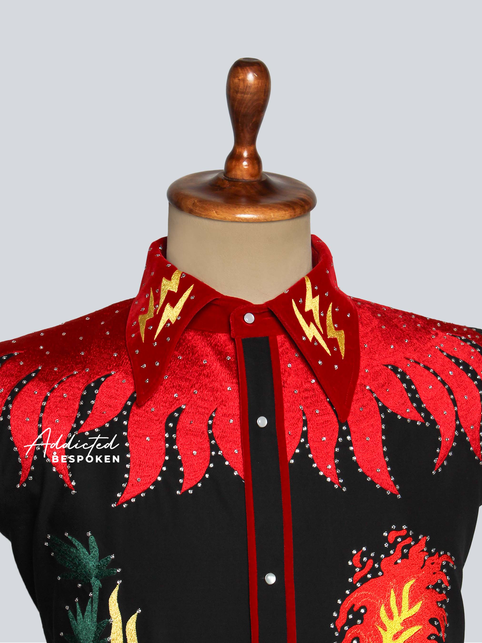 Midnight Dragon Embroidered Shirt Addicted Bespoken