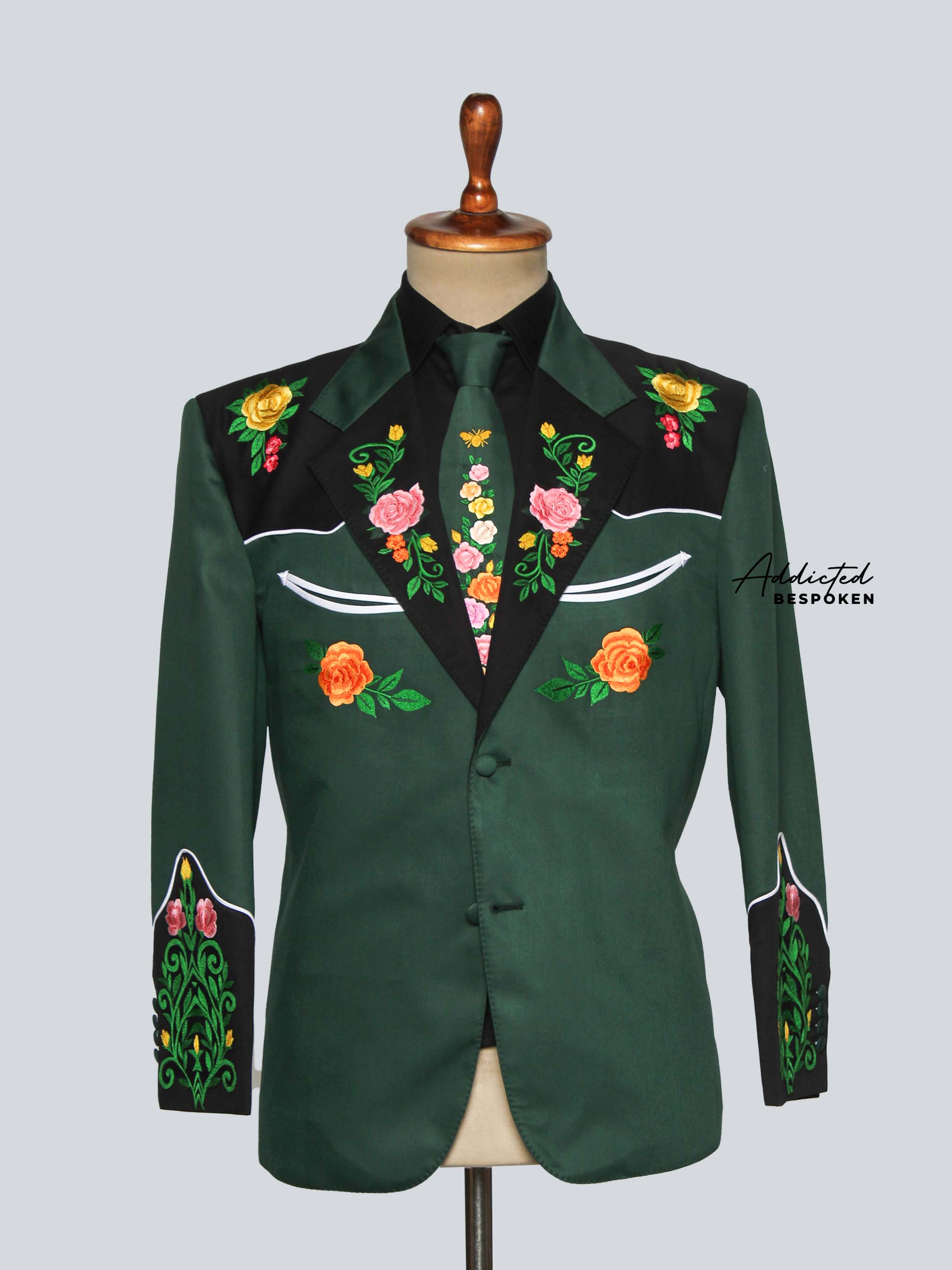 Green Floral Embroidered Outfit Addicted Bespoken