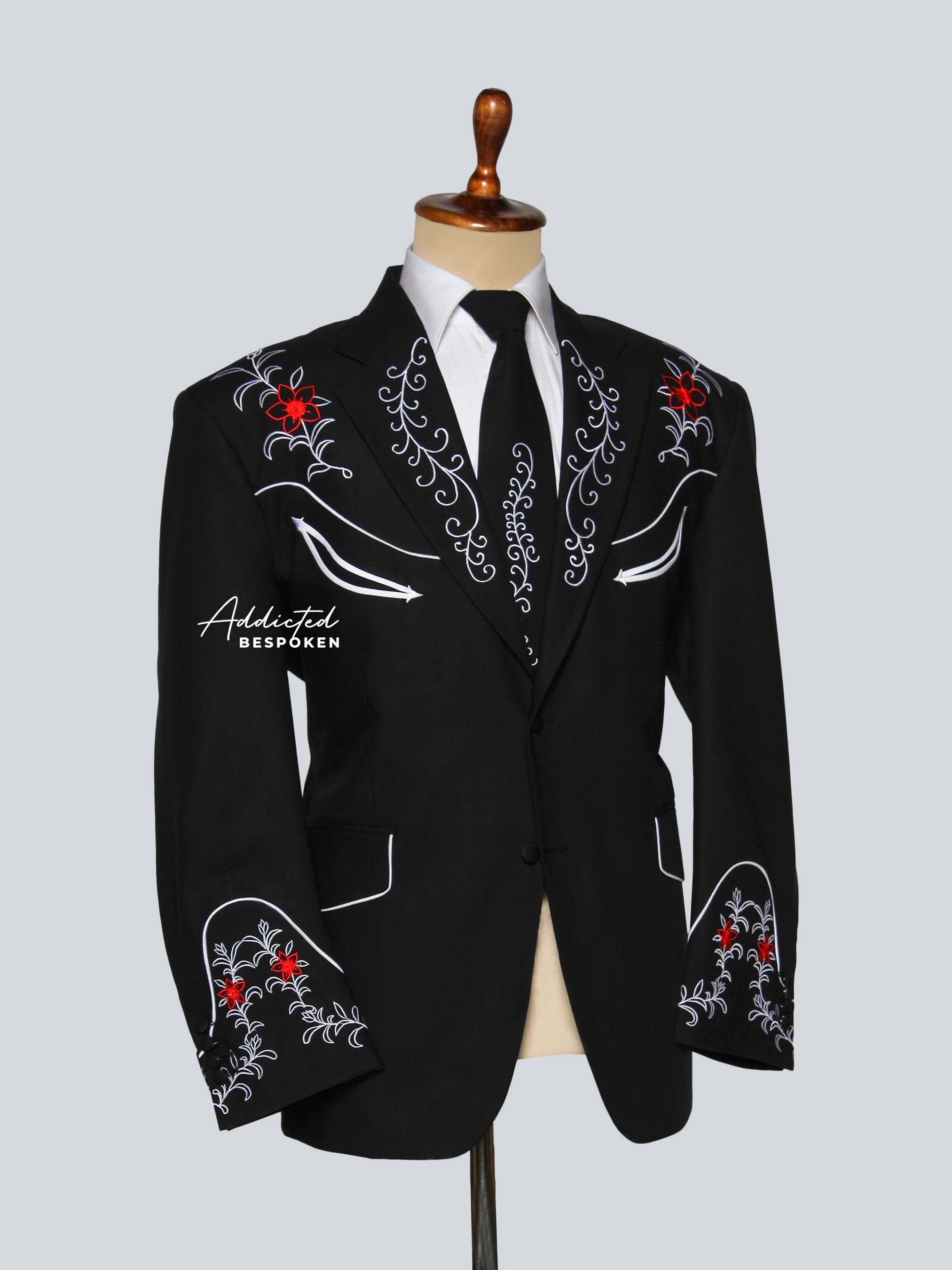 Black Floral Embroidered Outfit Addicted Bespoken