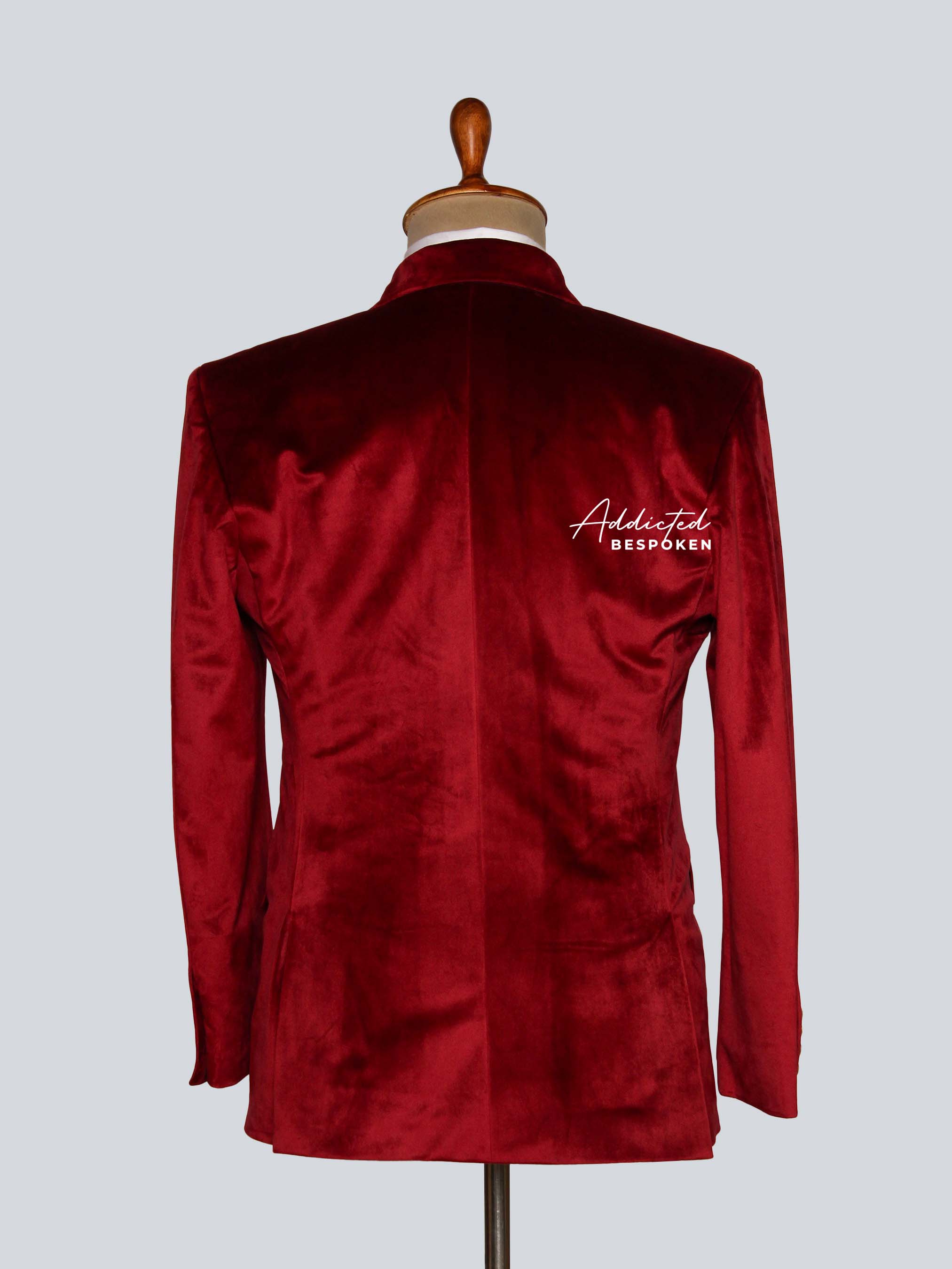 Red Velvet Double-Breasted Suit Addicted Bespoken