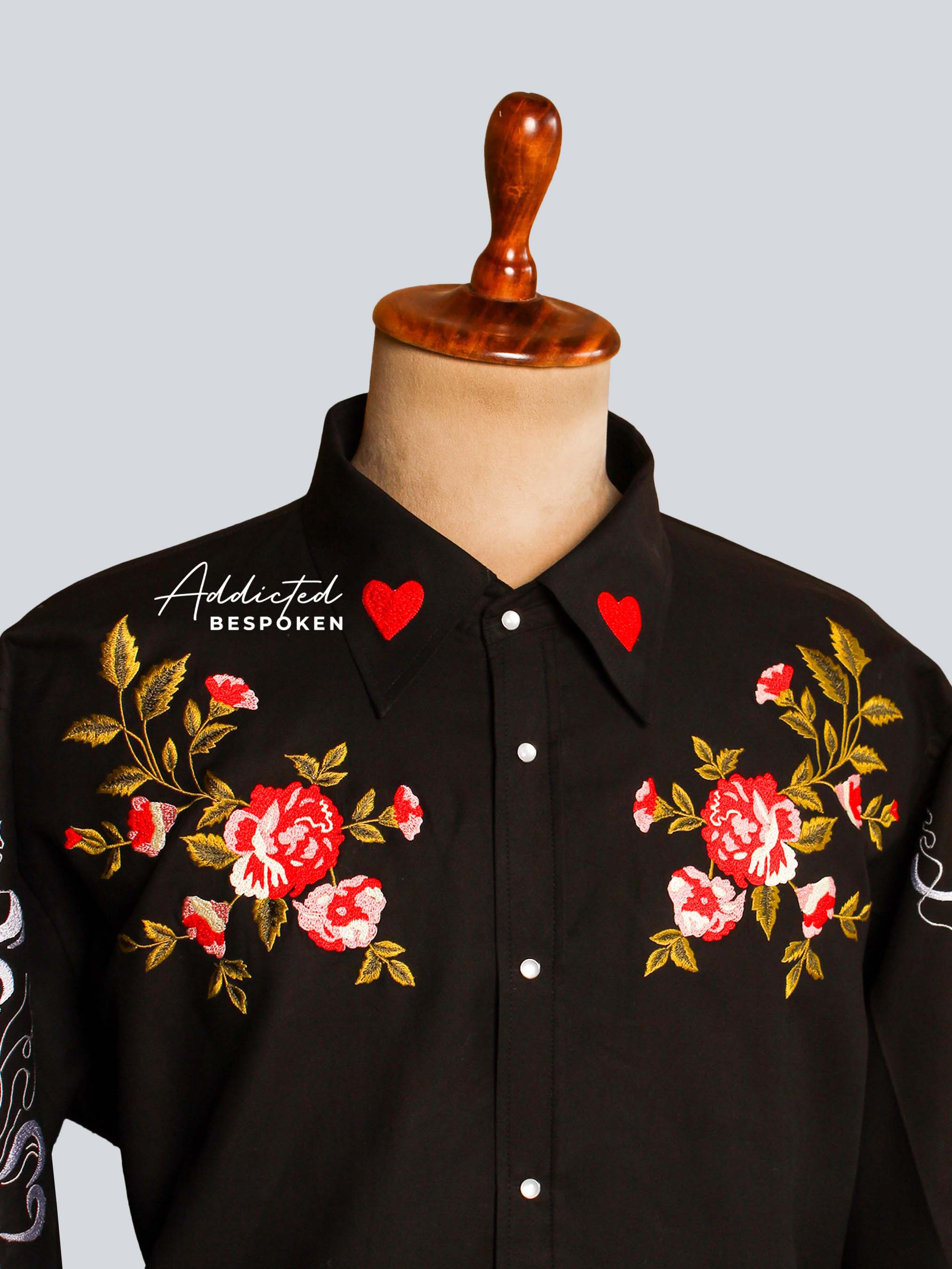 Western Floral Cactus Embroidered Shirt Addicted Bespoken