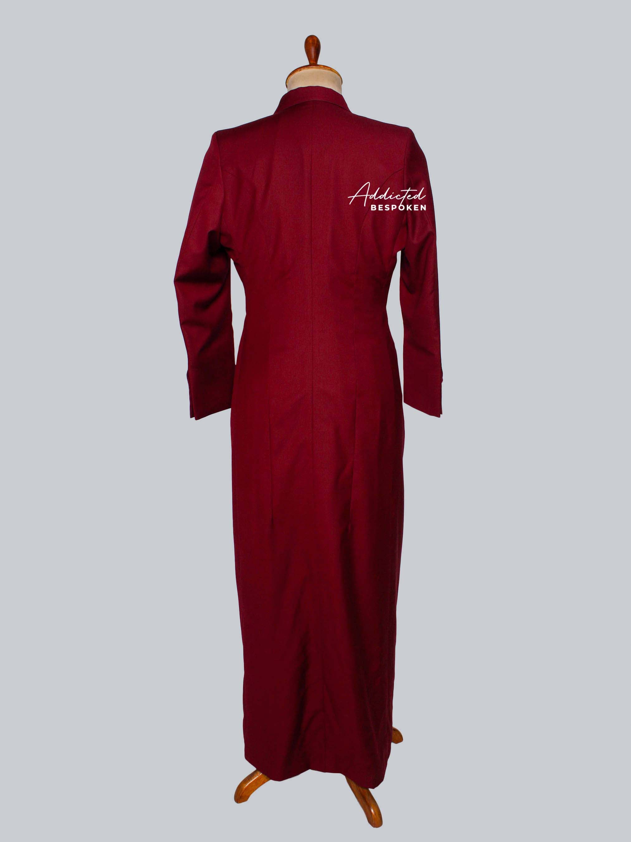 Burgundy Long Coat Women Addicted Bespoken