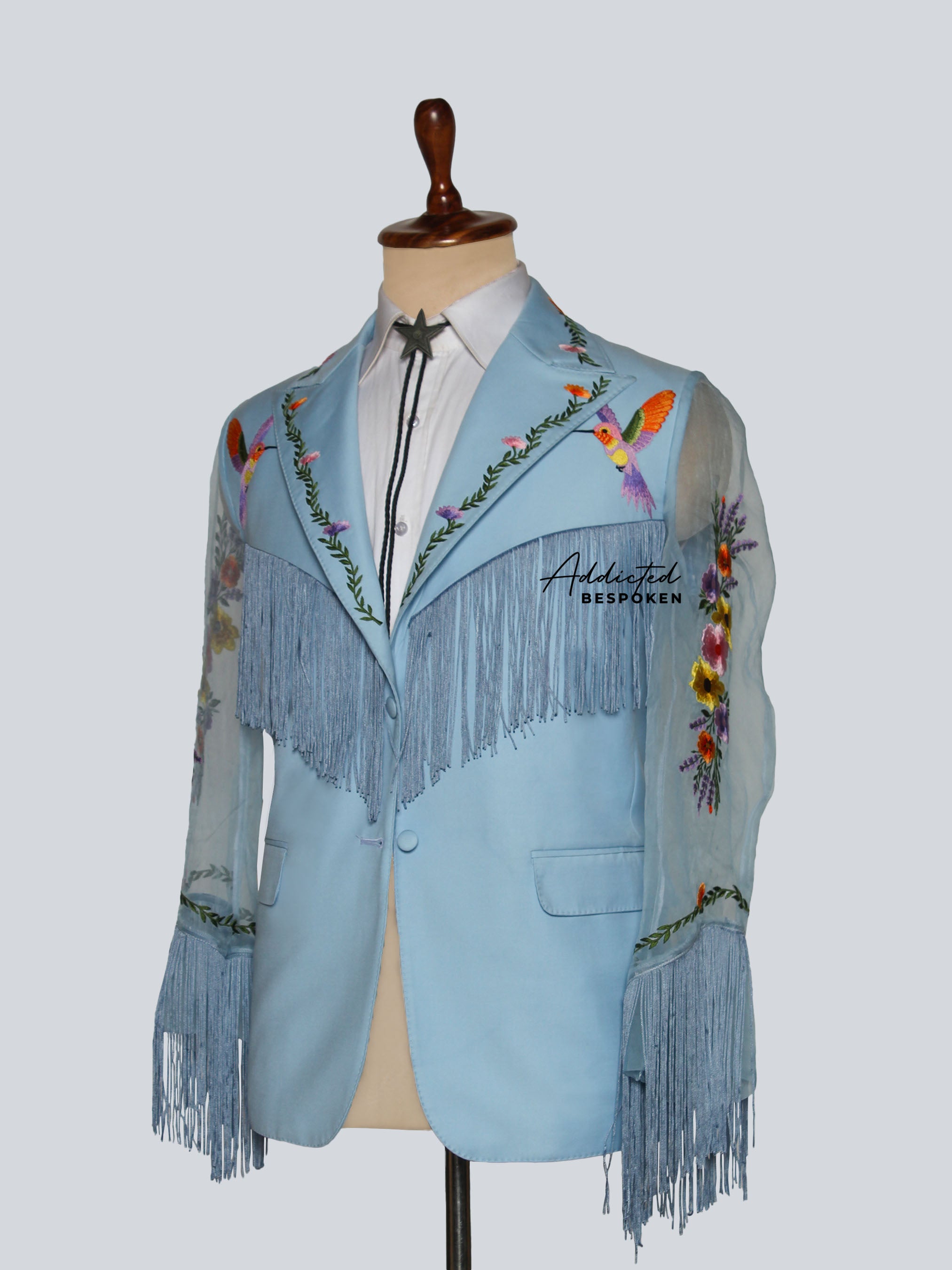 Handcrafted Floral Fringe Suit Addicted Bespoken