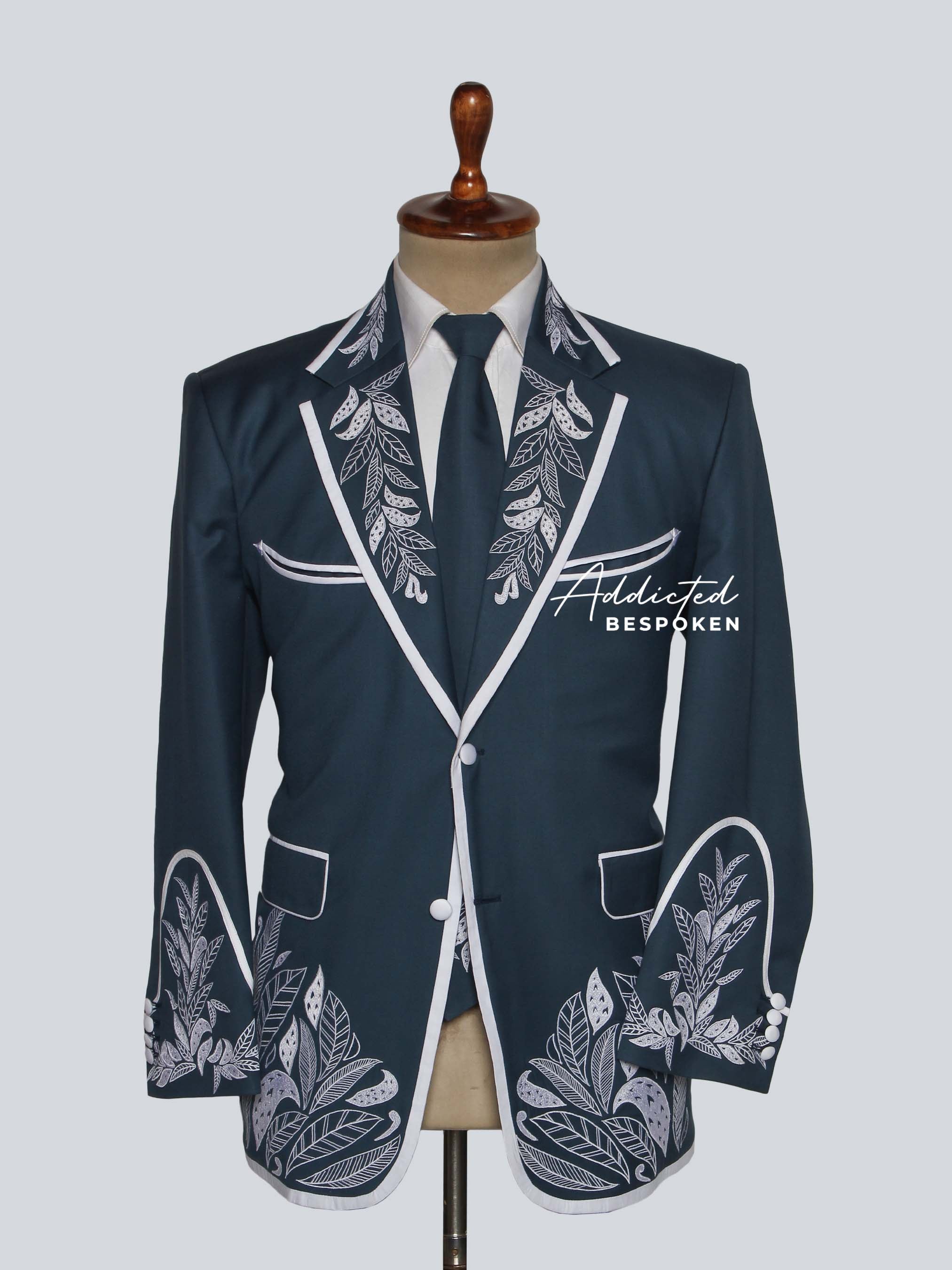 Leaf Embroidered Western Suit Addicted Bespoken