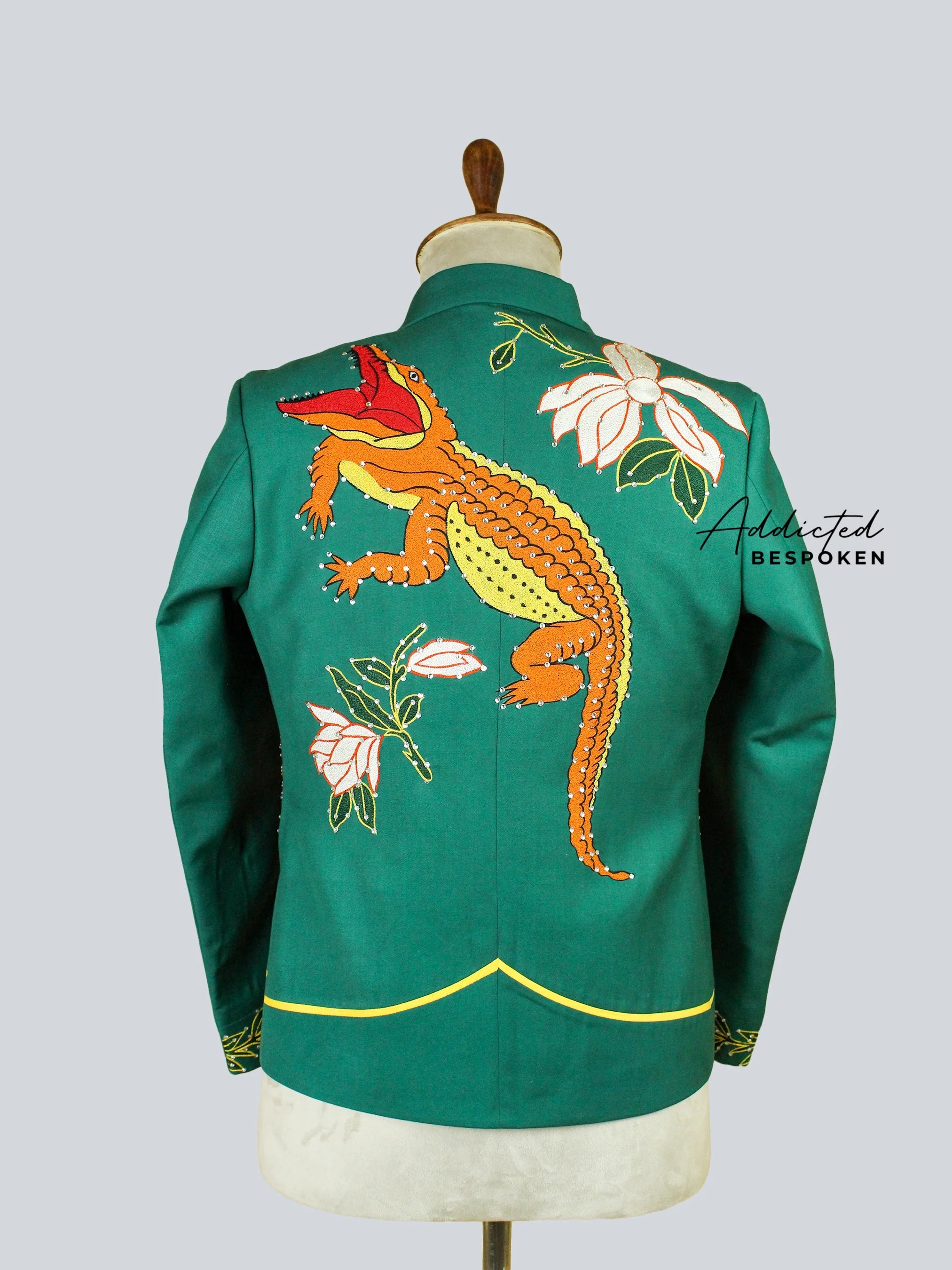 Crocodile Texture Western Suit