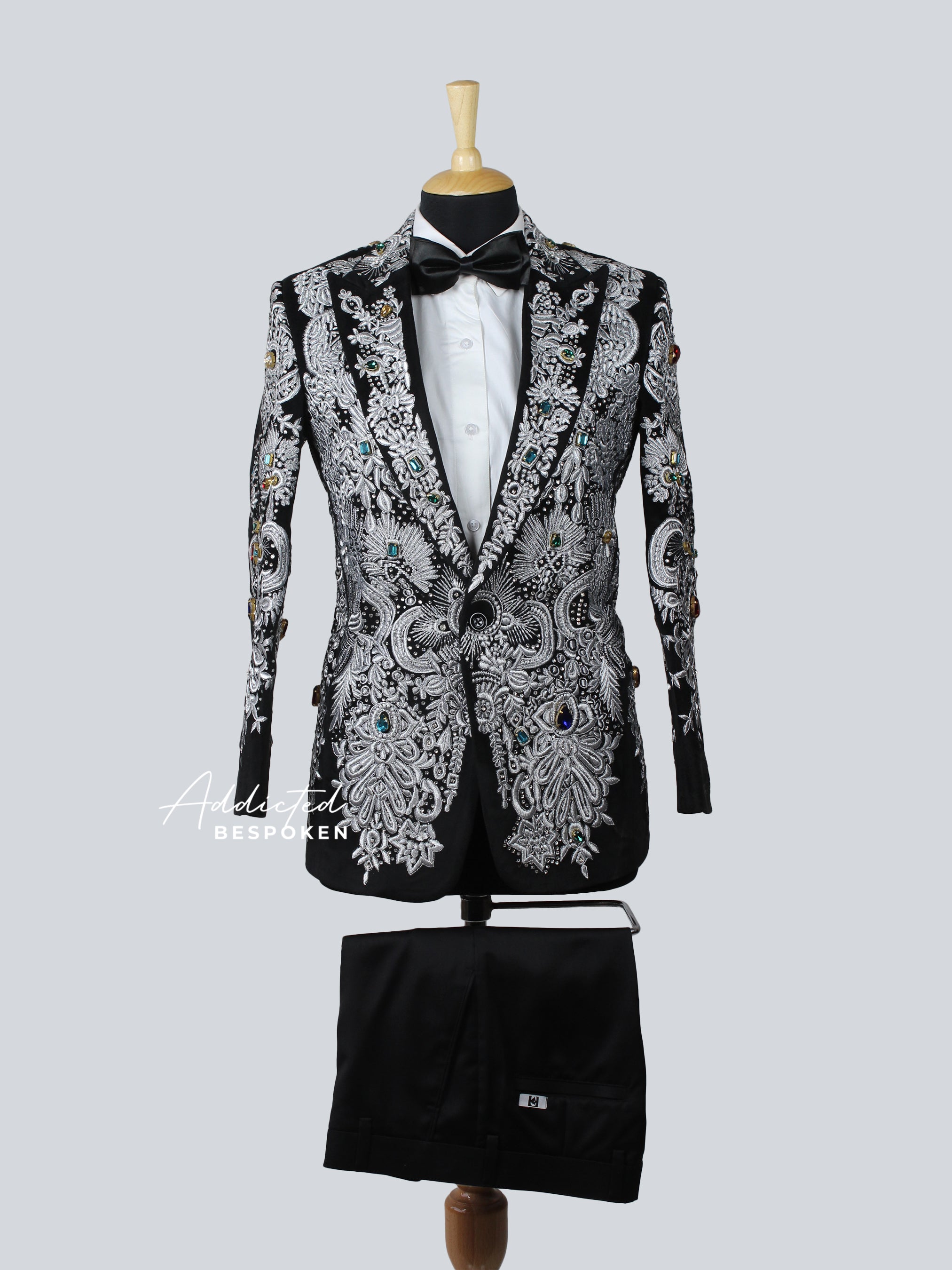 Stone  Embellished Wedding Suit