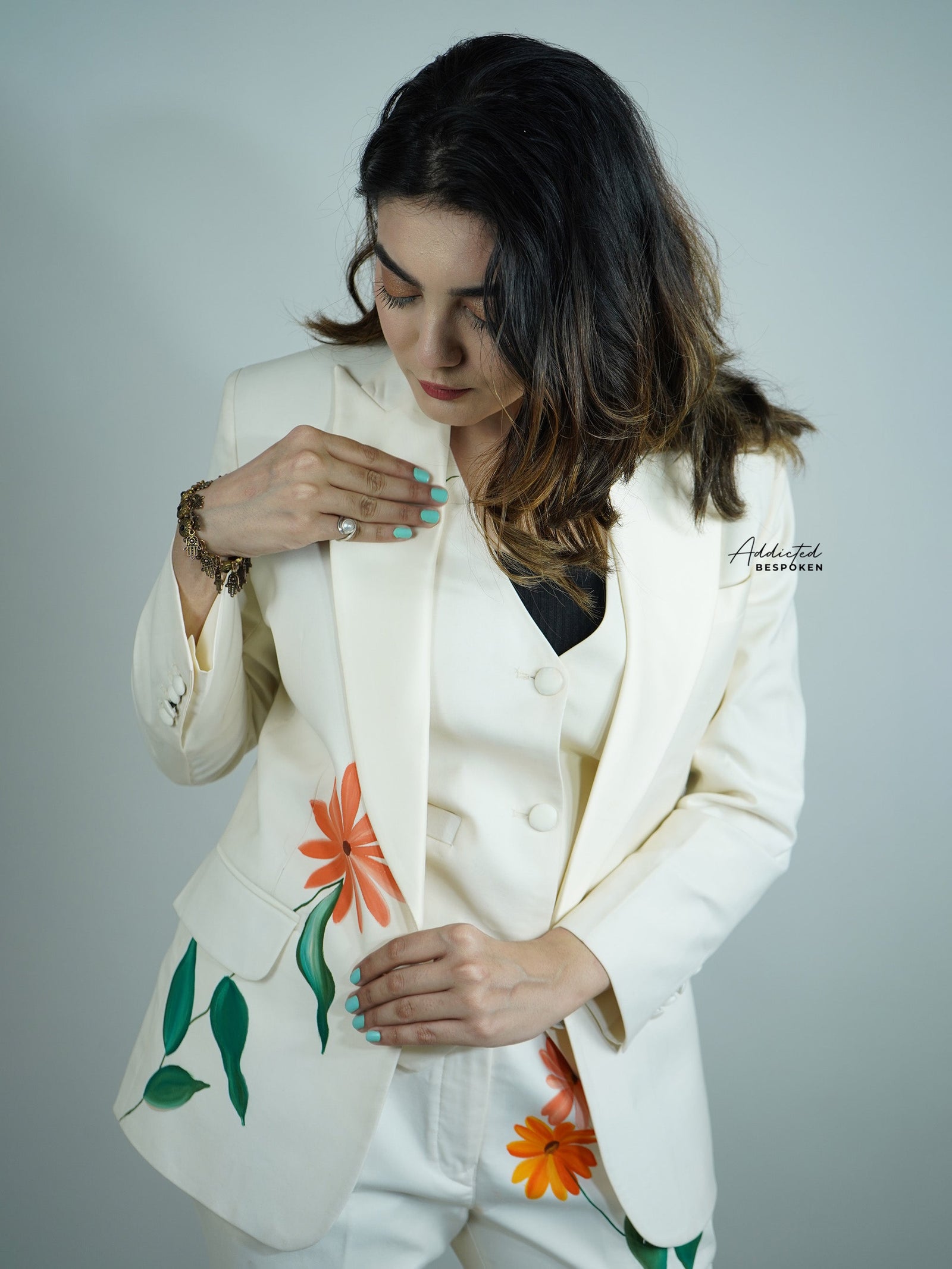 Hand Painted Floral Suit | Addicted Bespoken