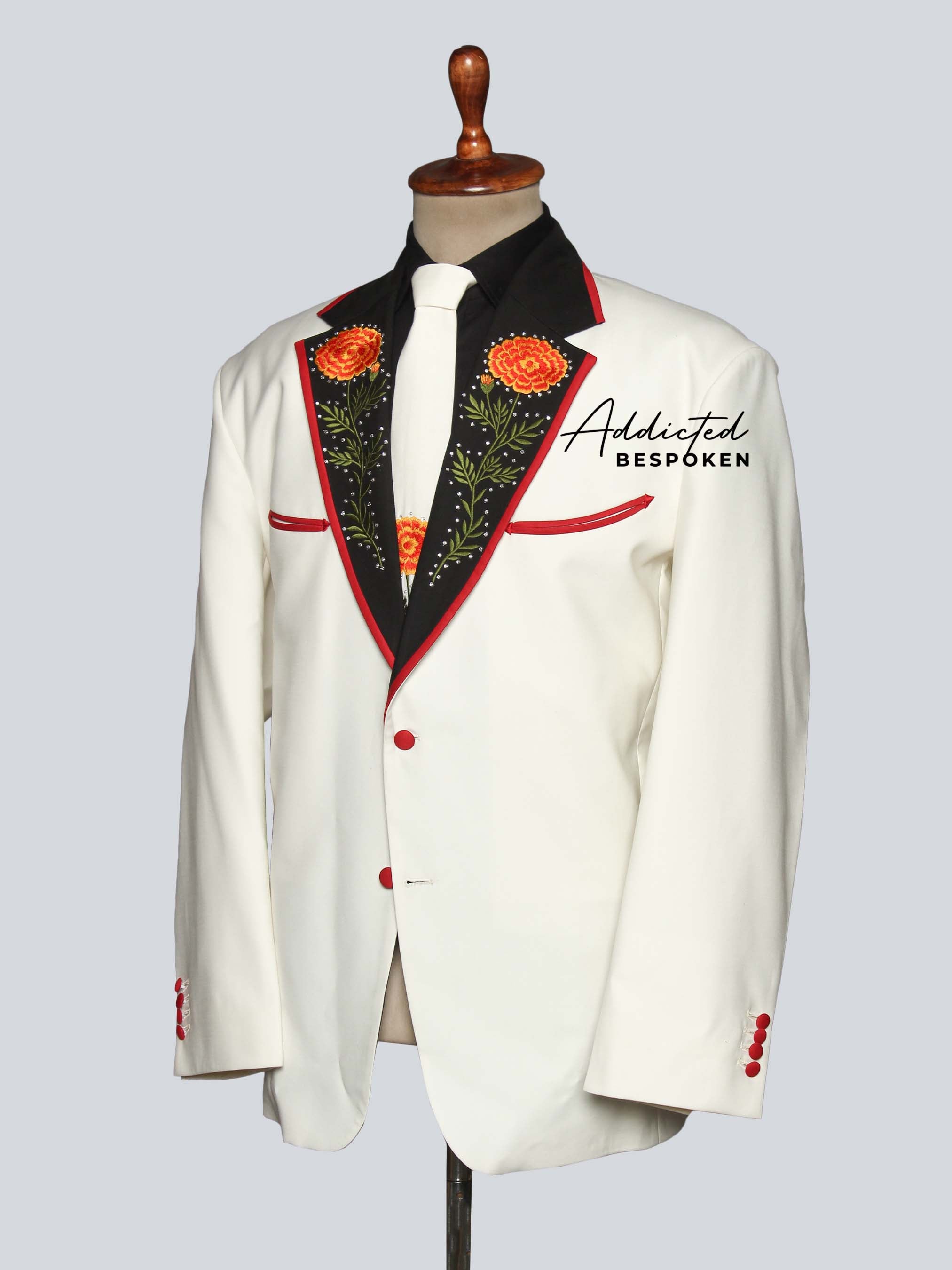 Floral Contrast Lapel Blazer Addicted Bespoken
