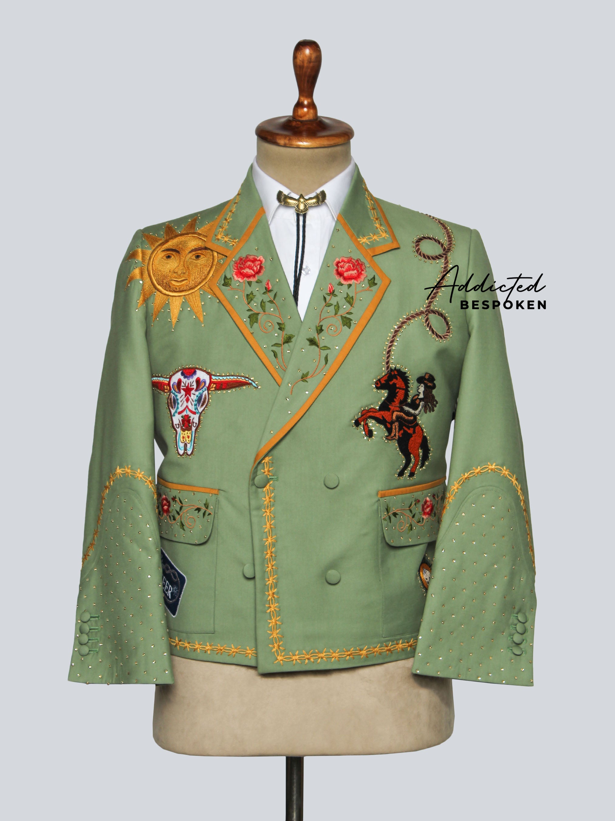 Bold Embroidery Tailored Suit Addicted Bespoken