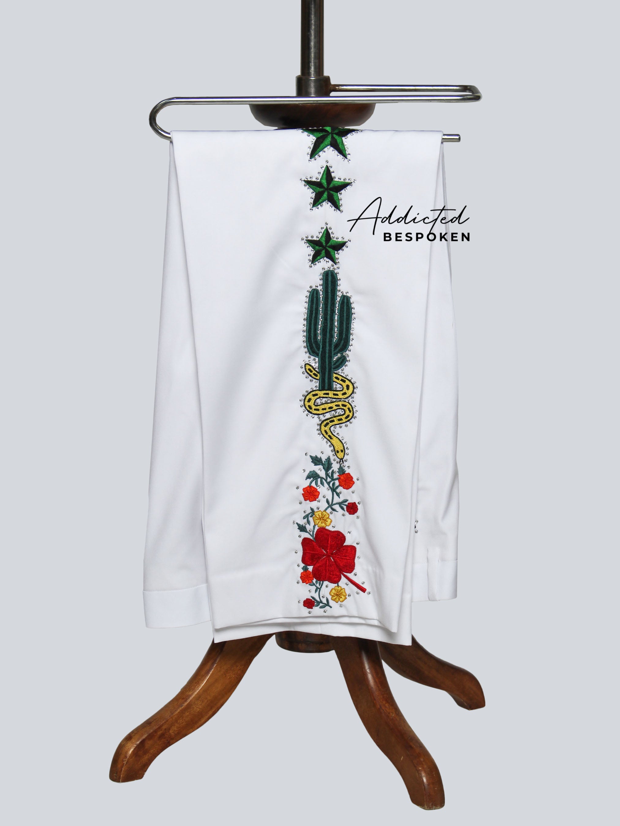 Floral Embroidery Tailored Suit Addicted Bespoken