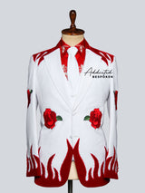 Flame Rose Embroidered Suit