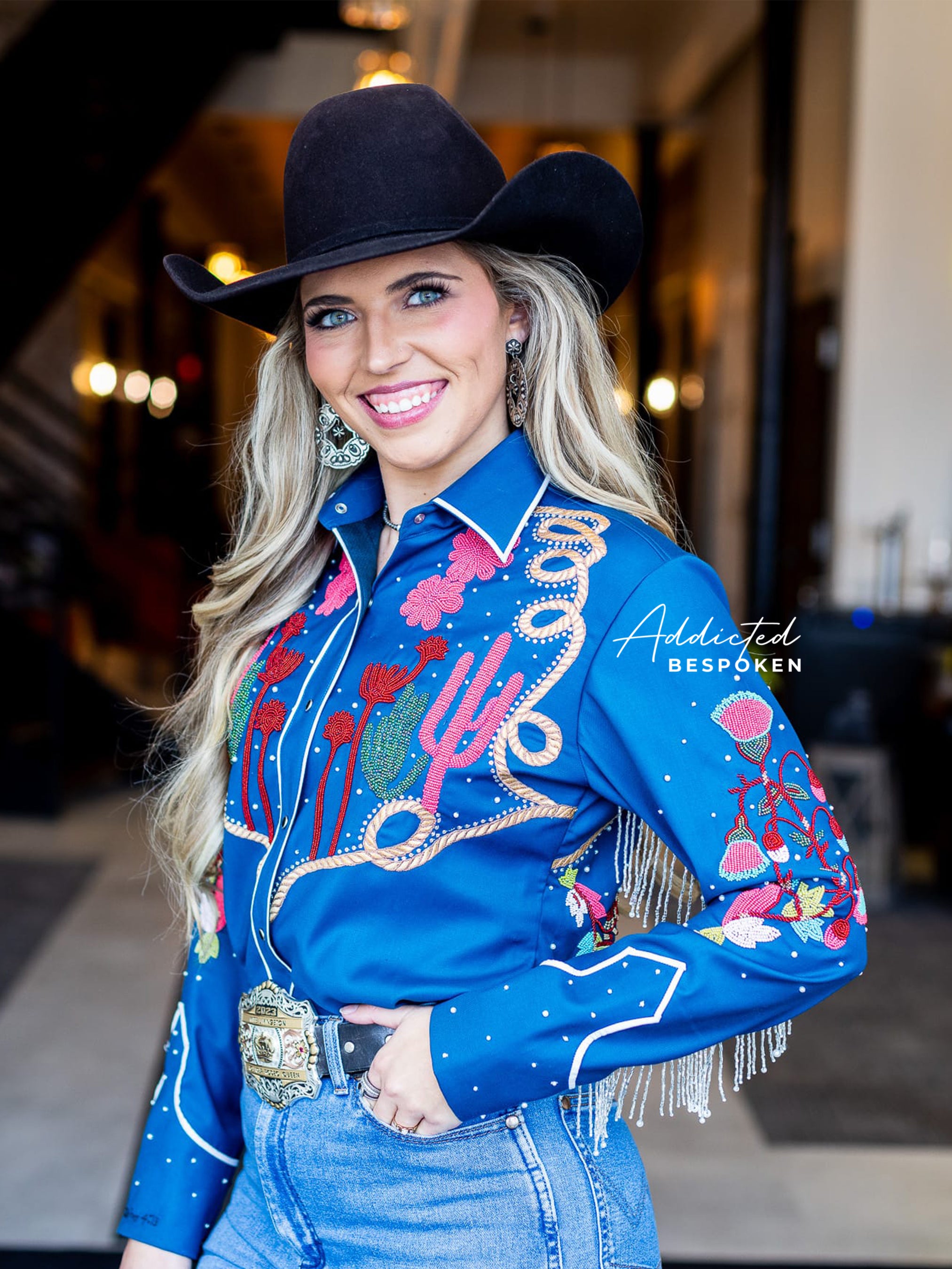 Handcrafted Floral Beaded Shirt