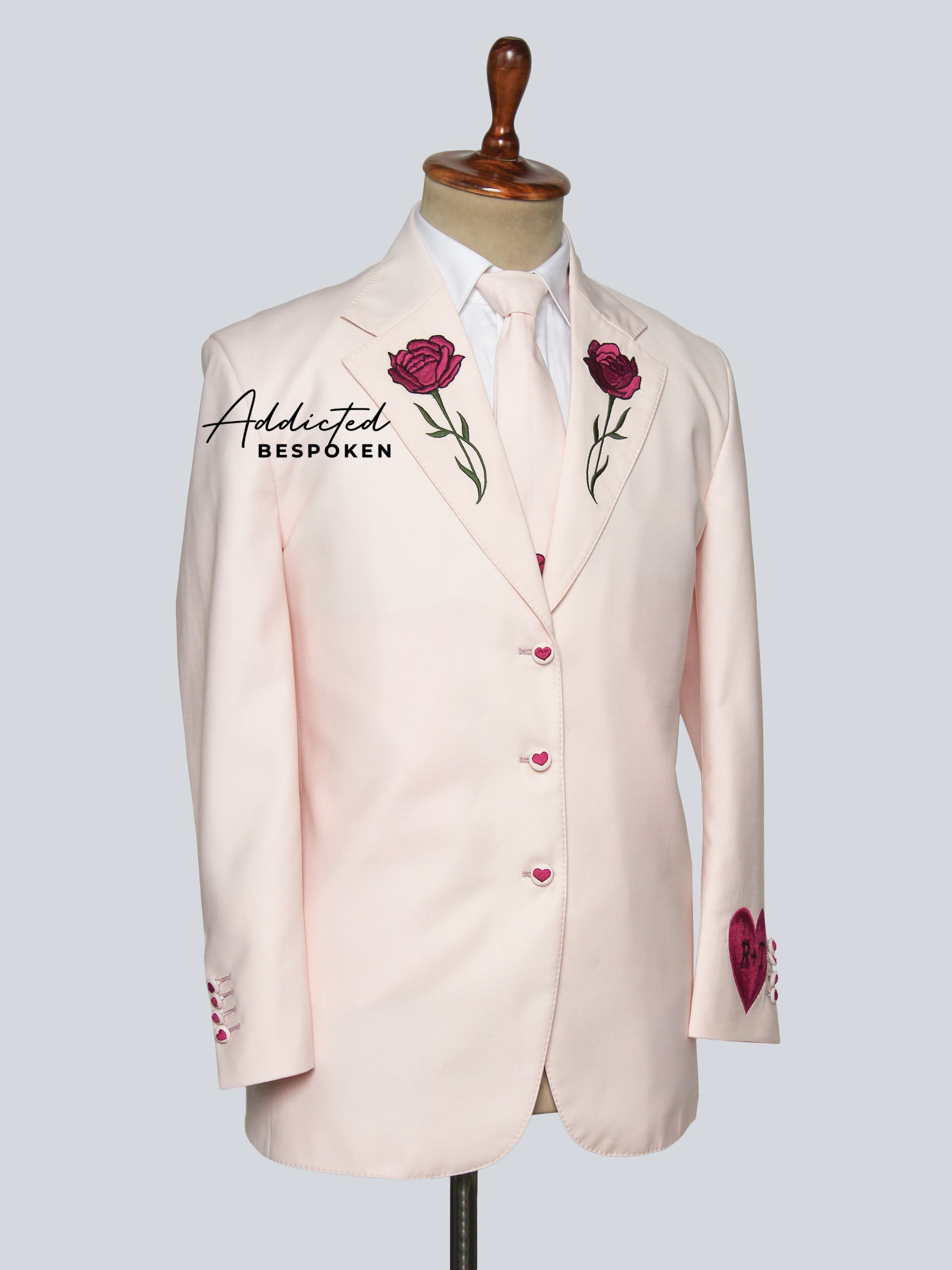 Rose Embroidery Tailored Suit Addicted Bespoken