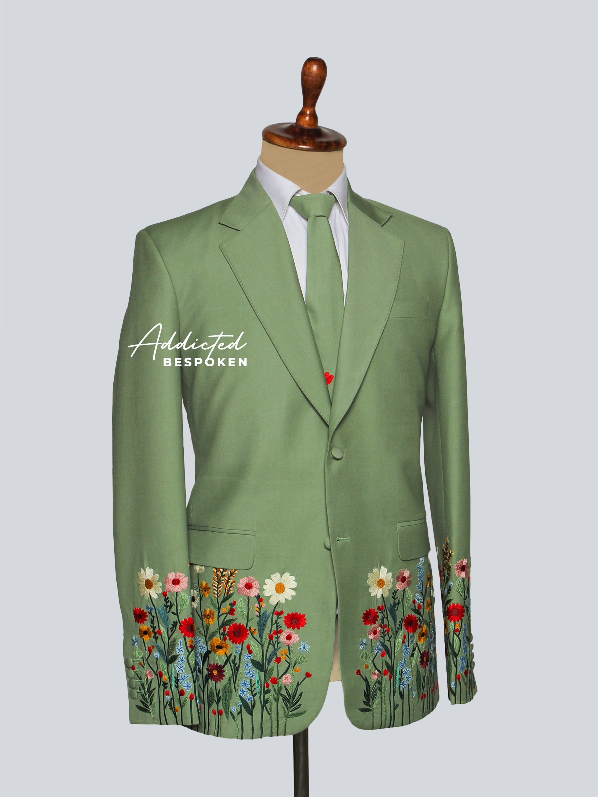 Couture Floral Embroidered Suit