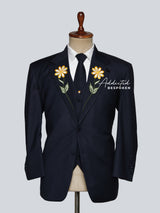Midnight Bloom Embroidered Western Suit