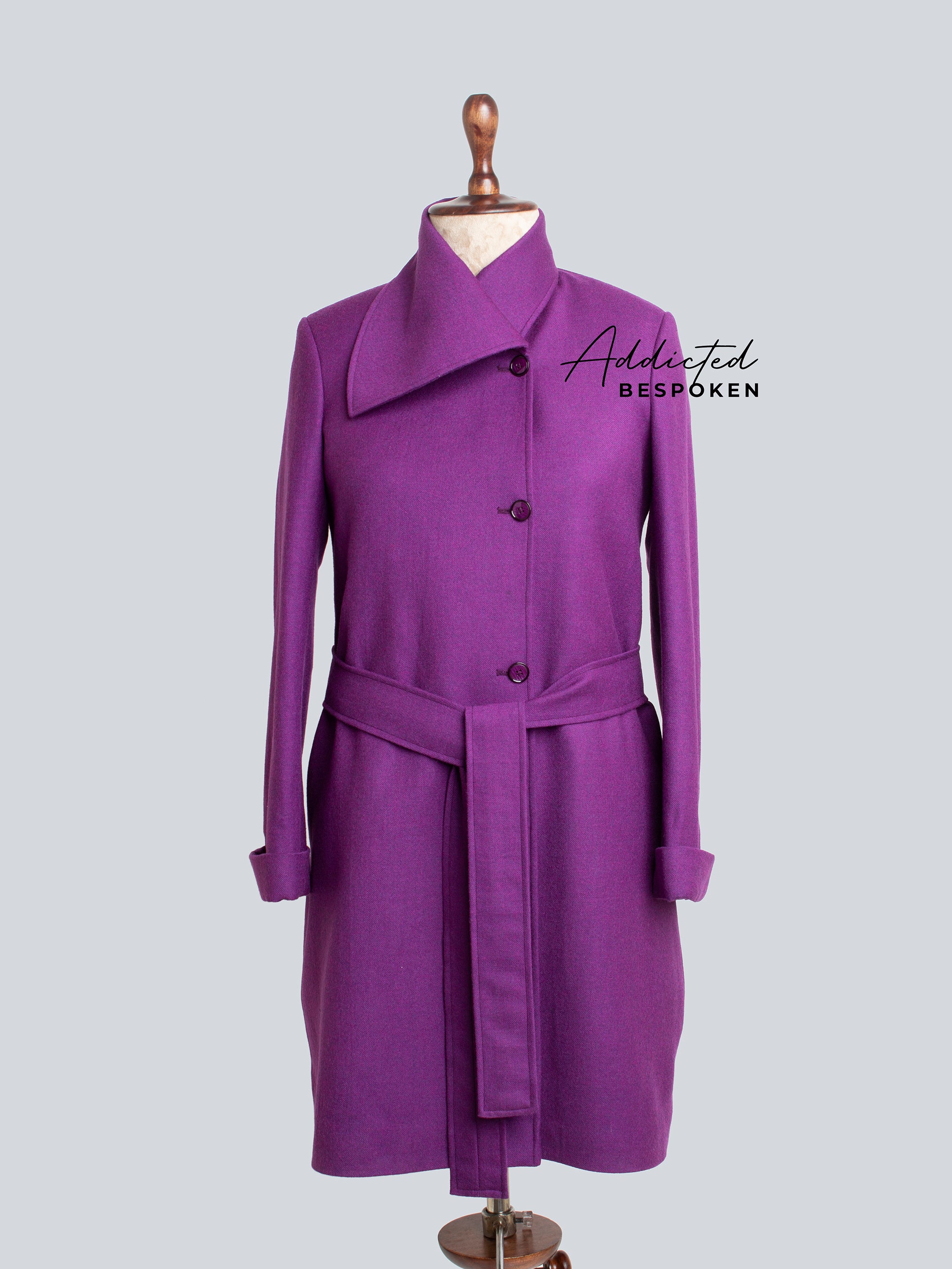 Elegant Belted Wool Overcoat