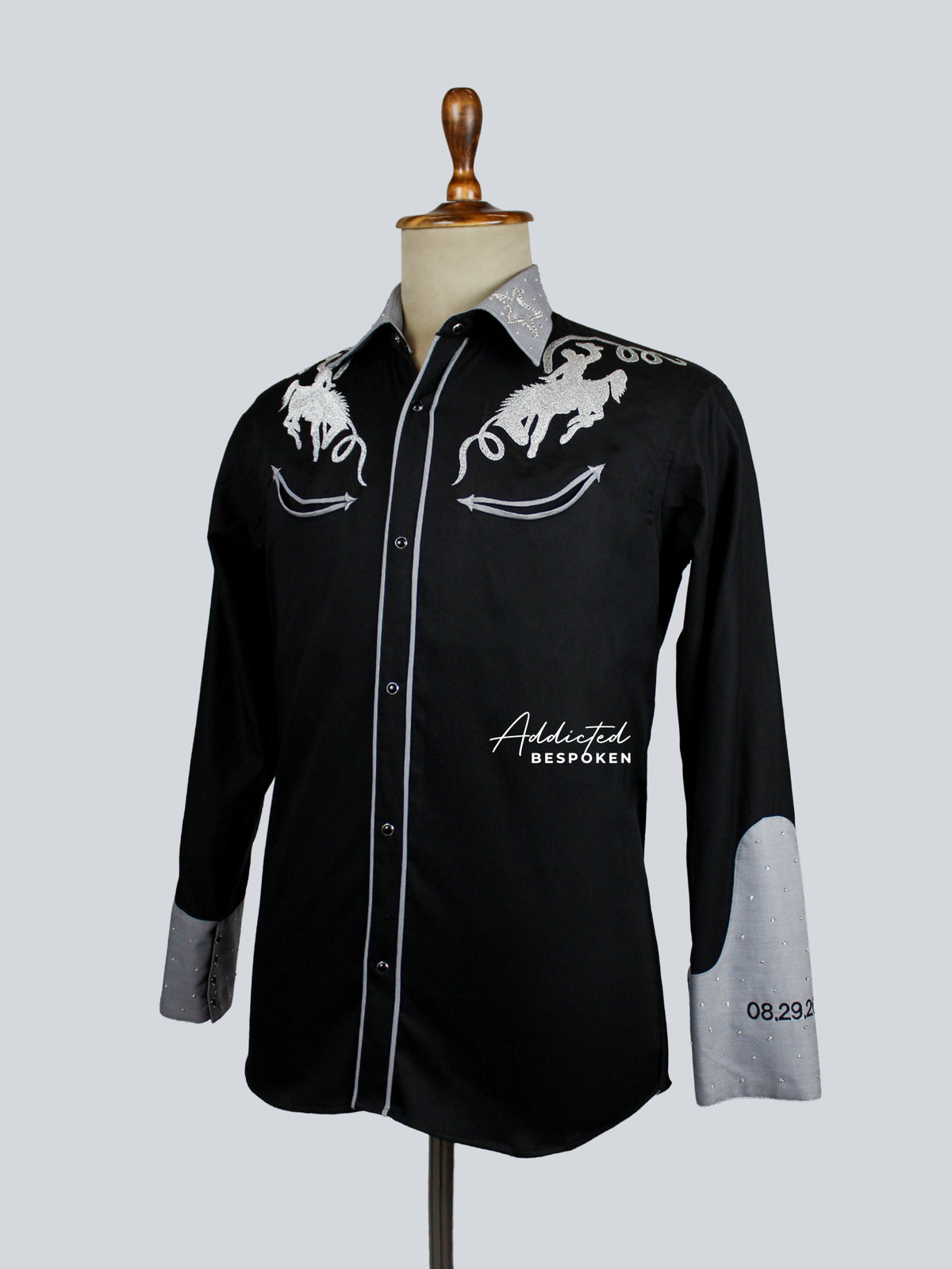 Mens Black Western Shirt Addicted Bespoken