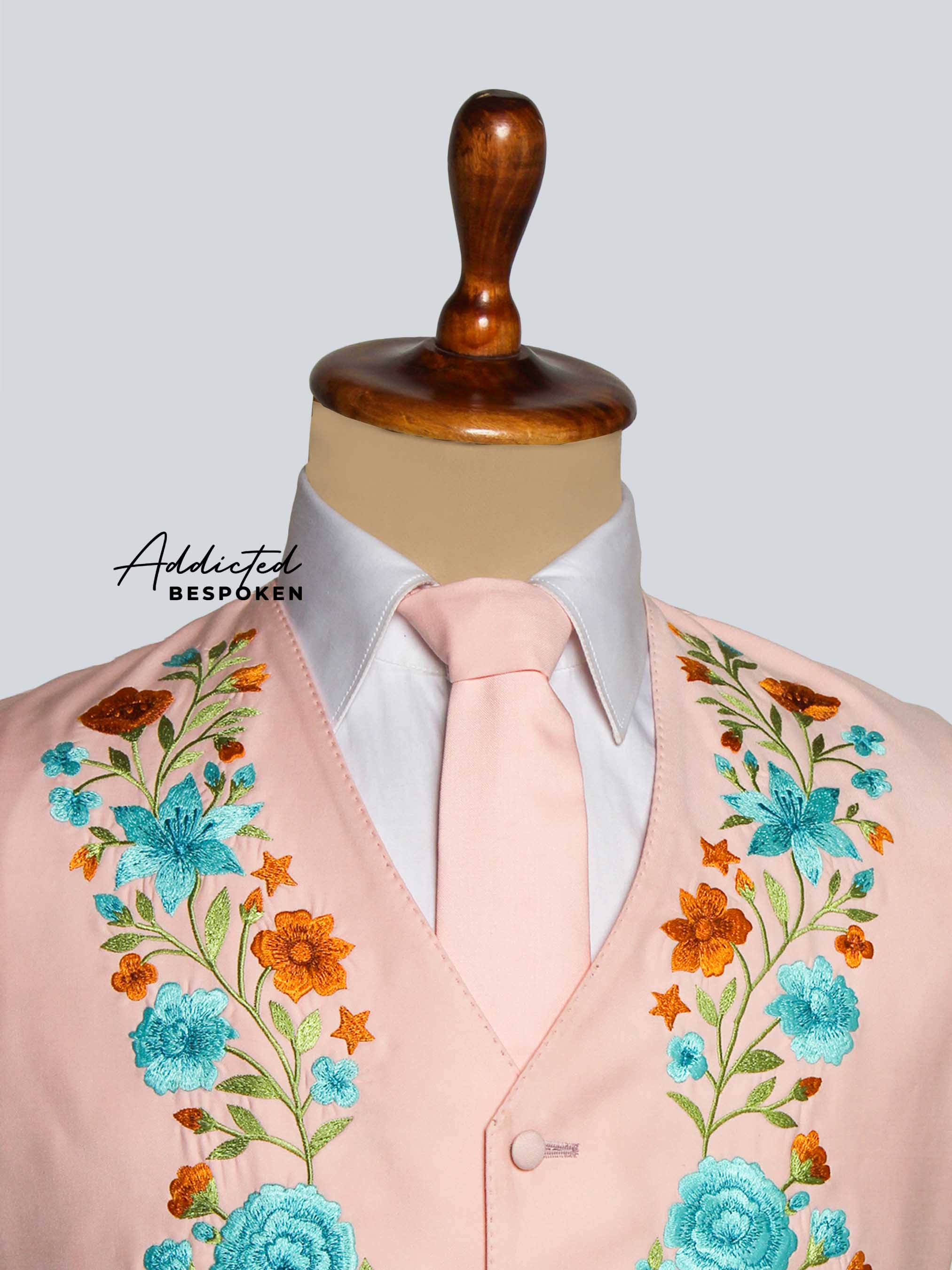 Luxury Floral Waistcoat Suit
