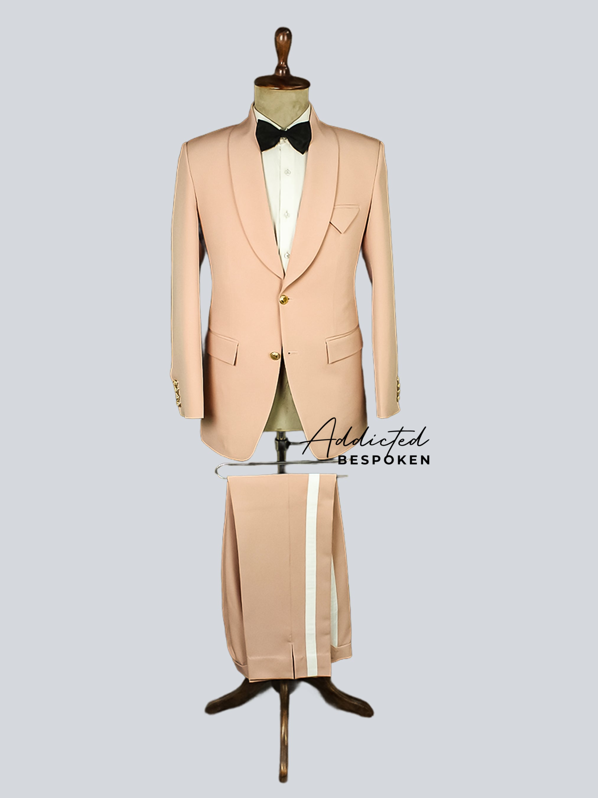 Formal Pink Shawl Lapel Suit