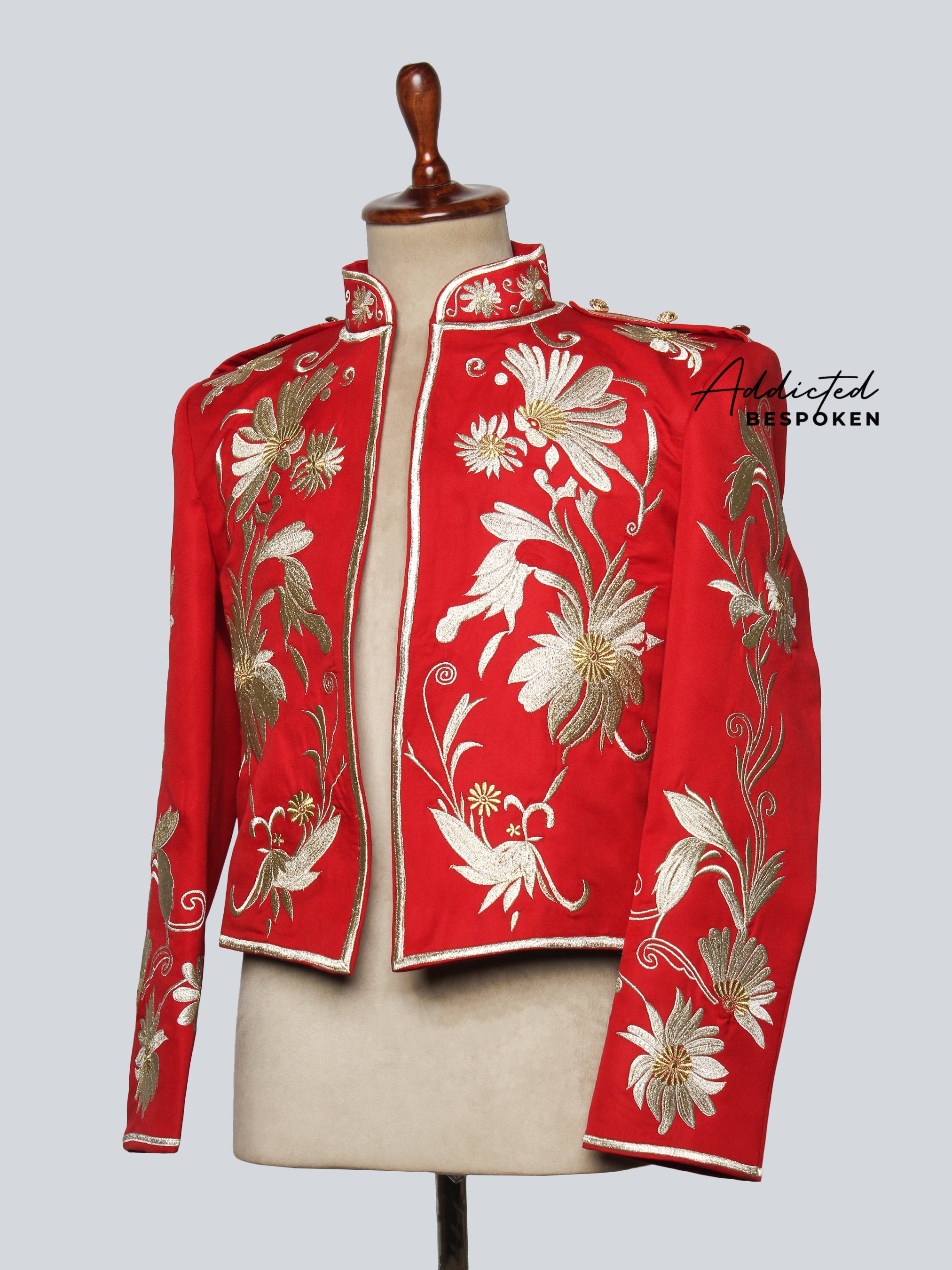 Crimson Royale Embroidered Matador Jacket
