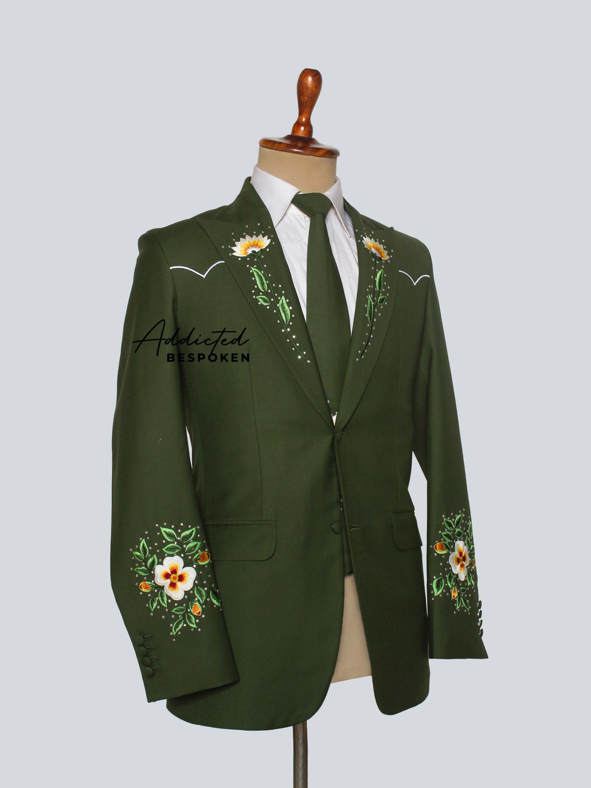 Western Bloom Floral Groom Suit Addicted Bespoken