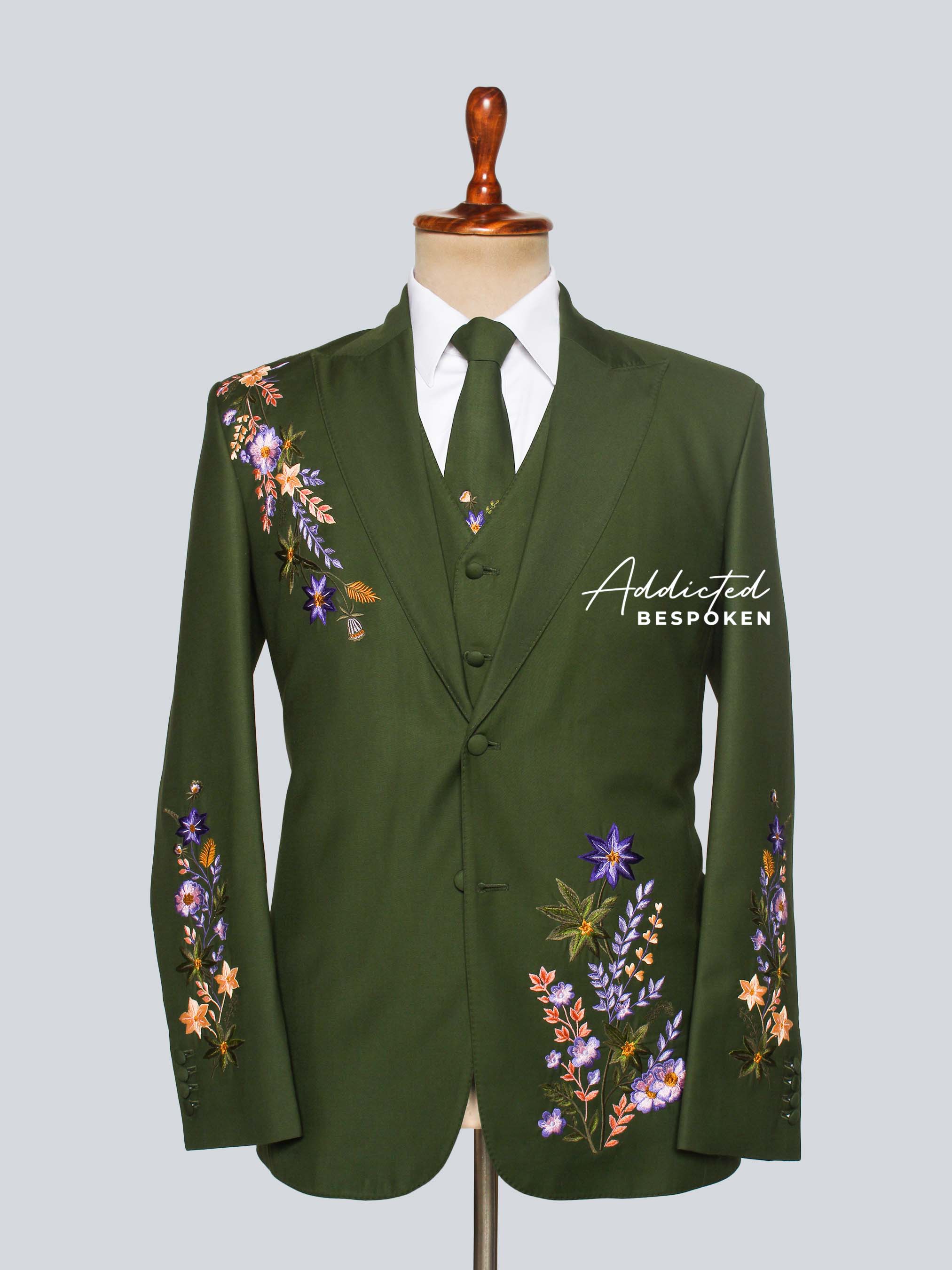 Botanical Floral Wedding Suit Addicted Bespoken