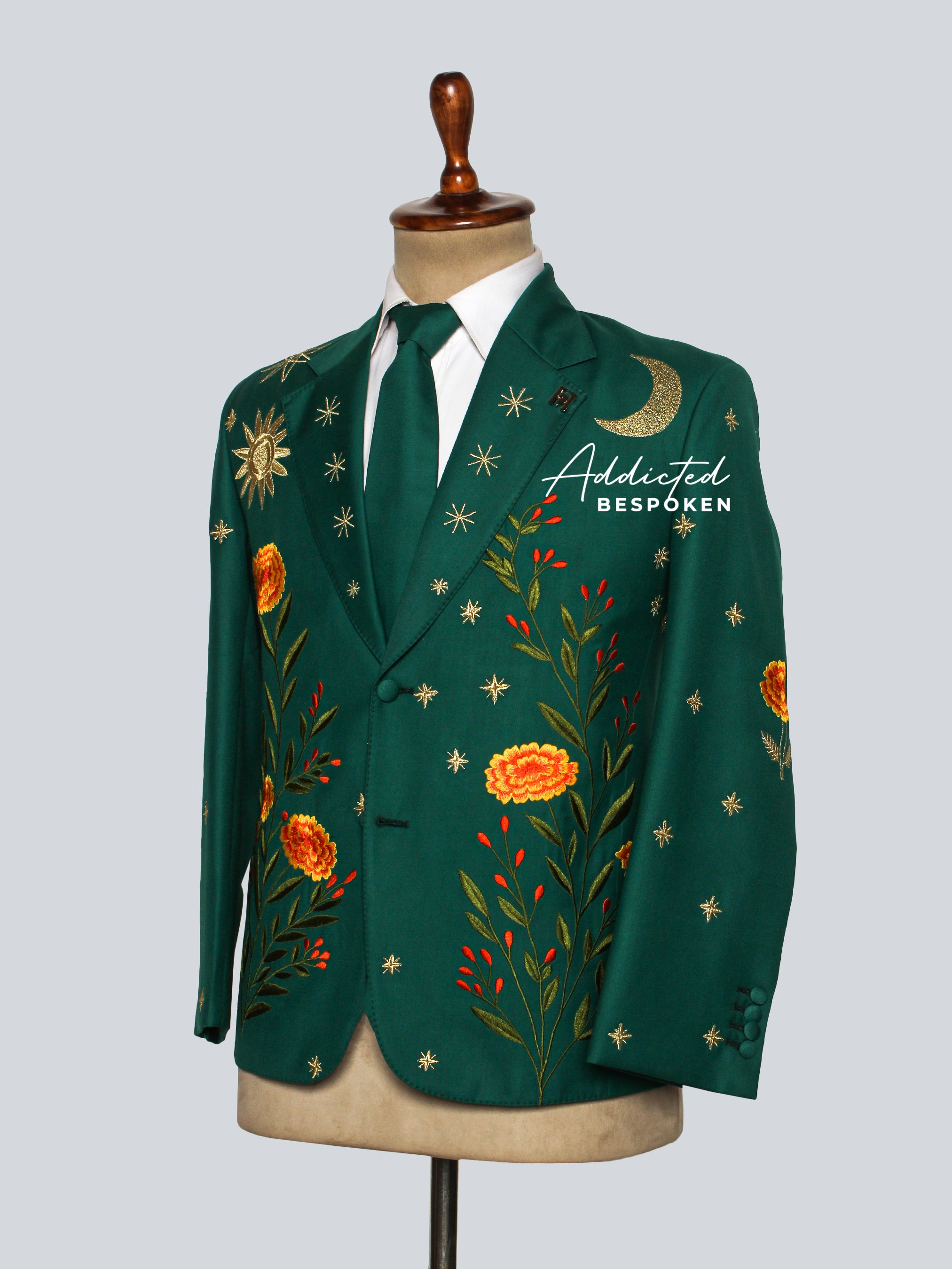 Marigold Celestial Embroidered Suit
