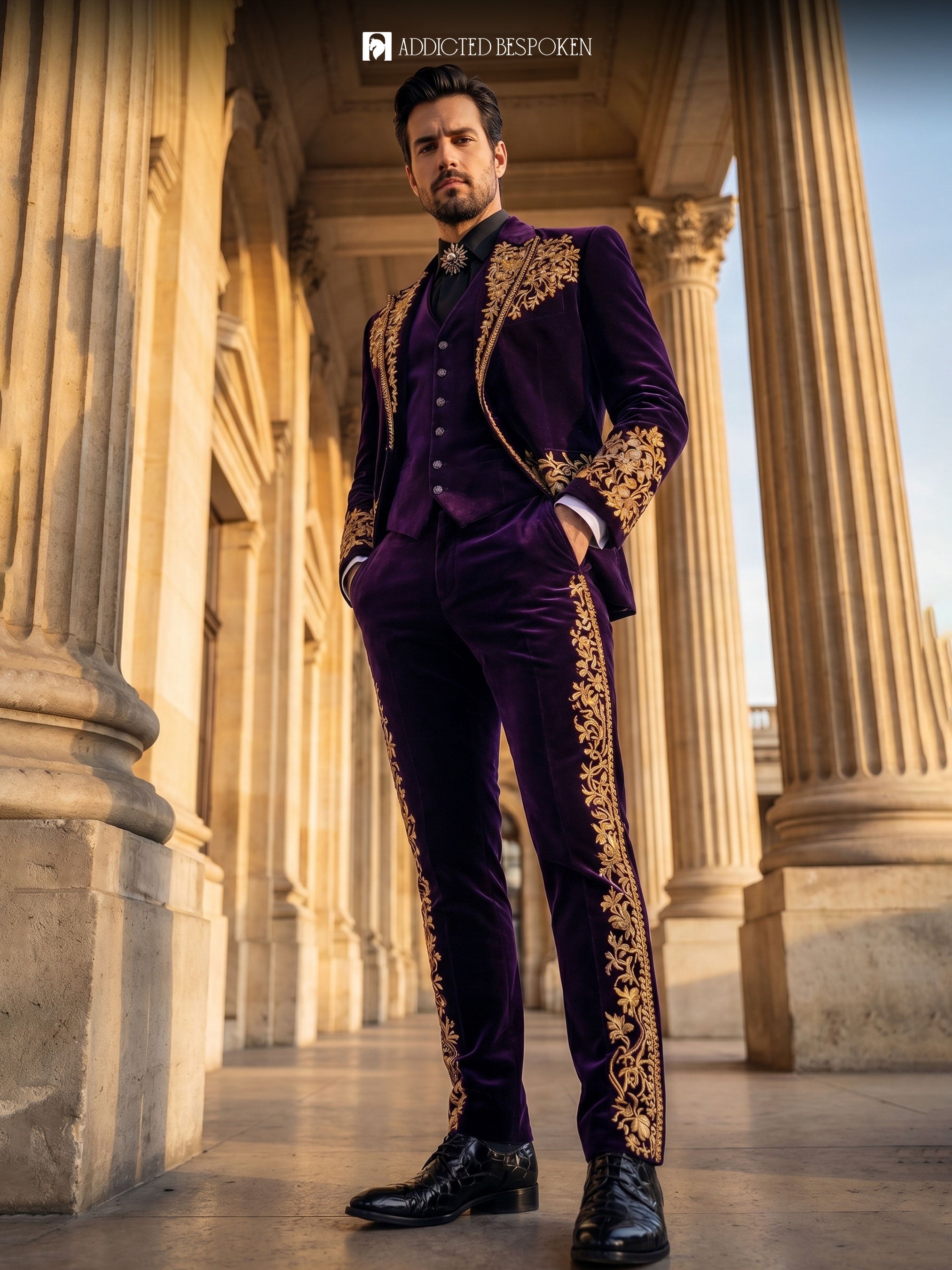 Velvet Gothic Cape Suit Addicted Bespoken