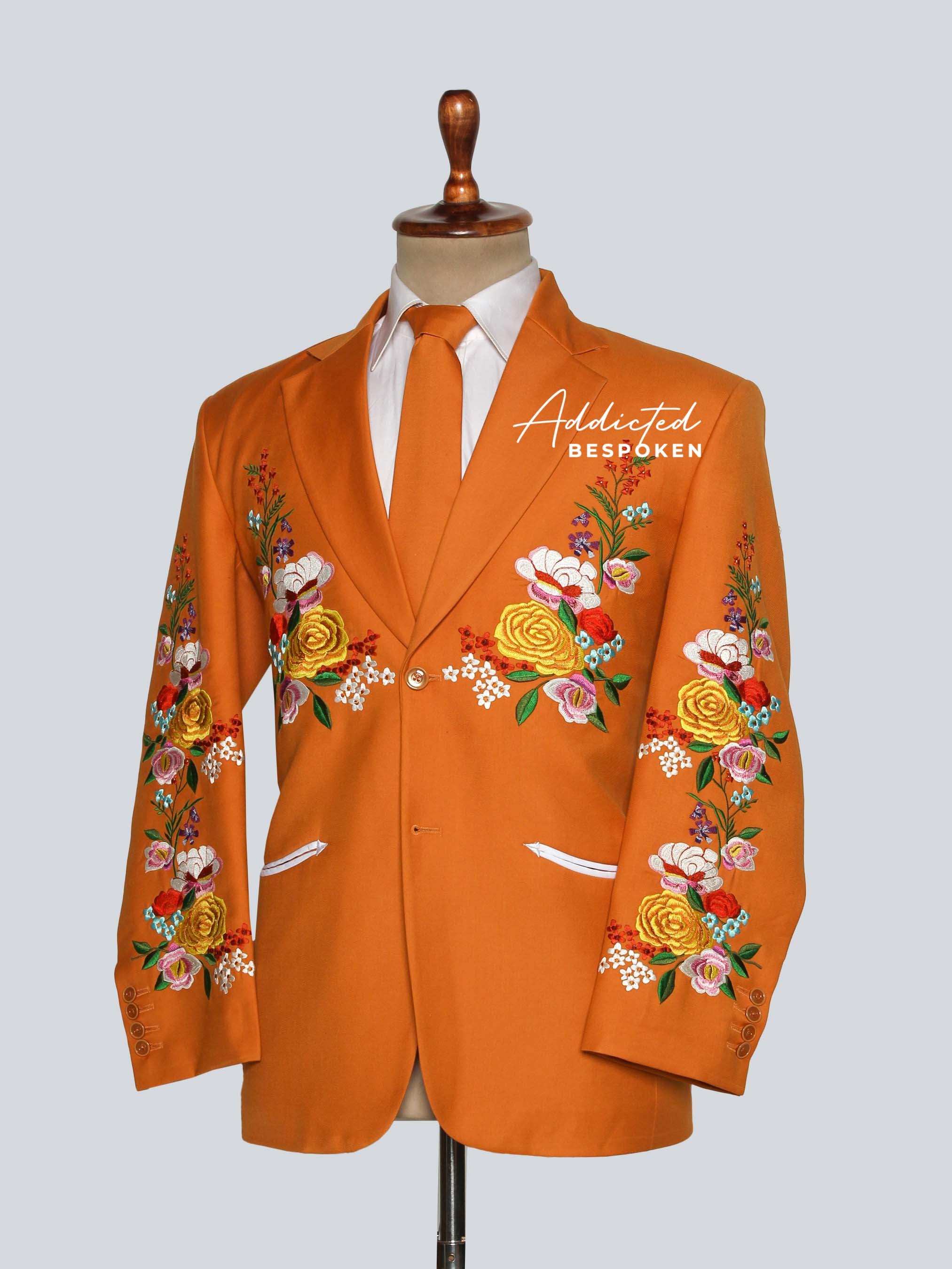 Botanical Embroidered Groom Suit Addicted Bespoken
