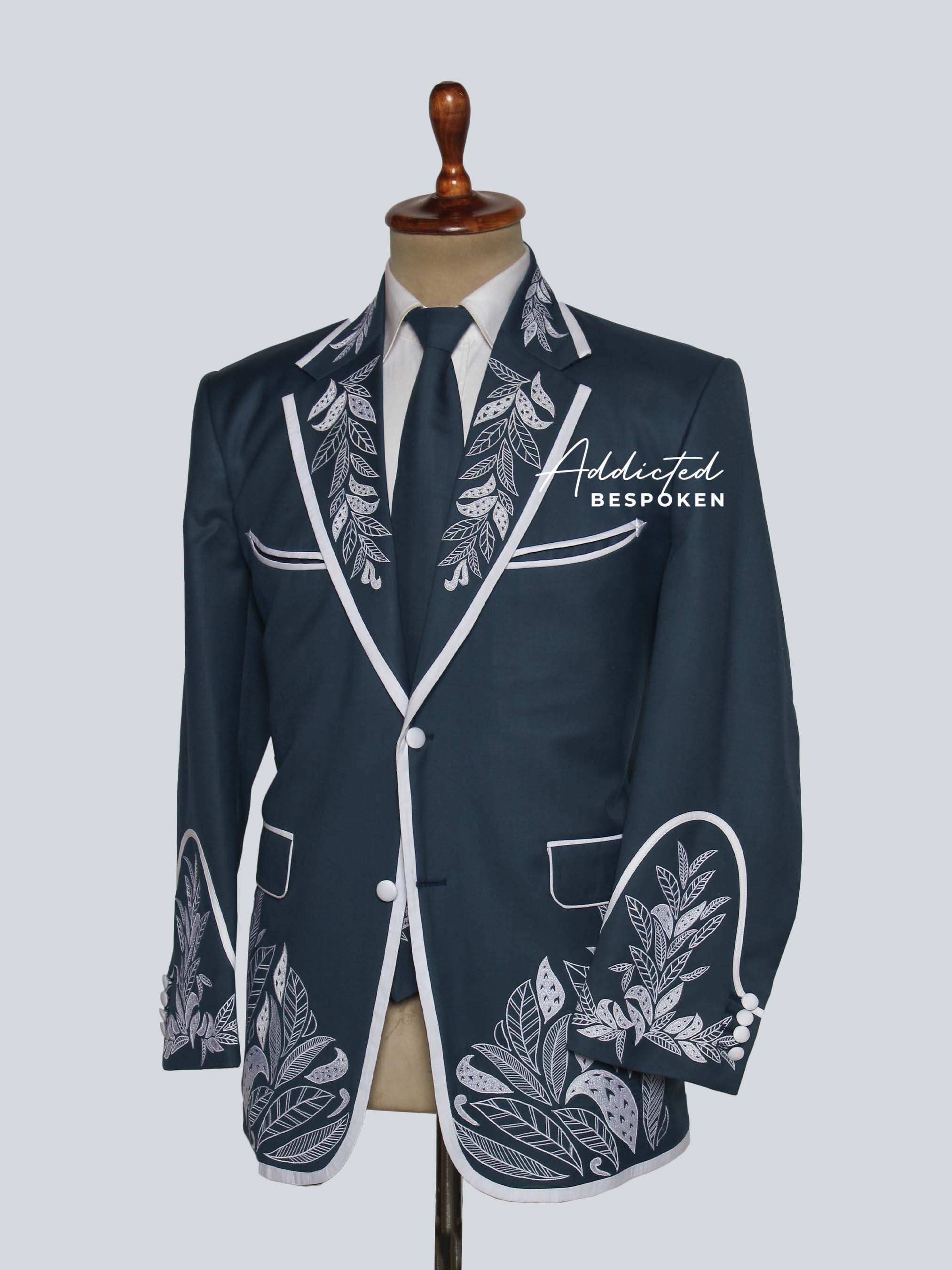 Leaf Embroidered Western Suit Addicted Bespoken