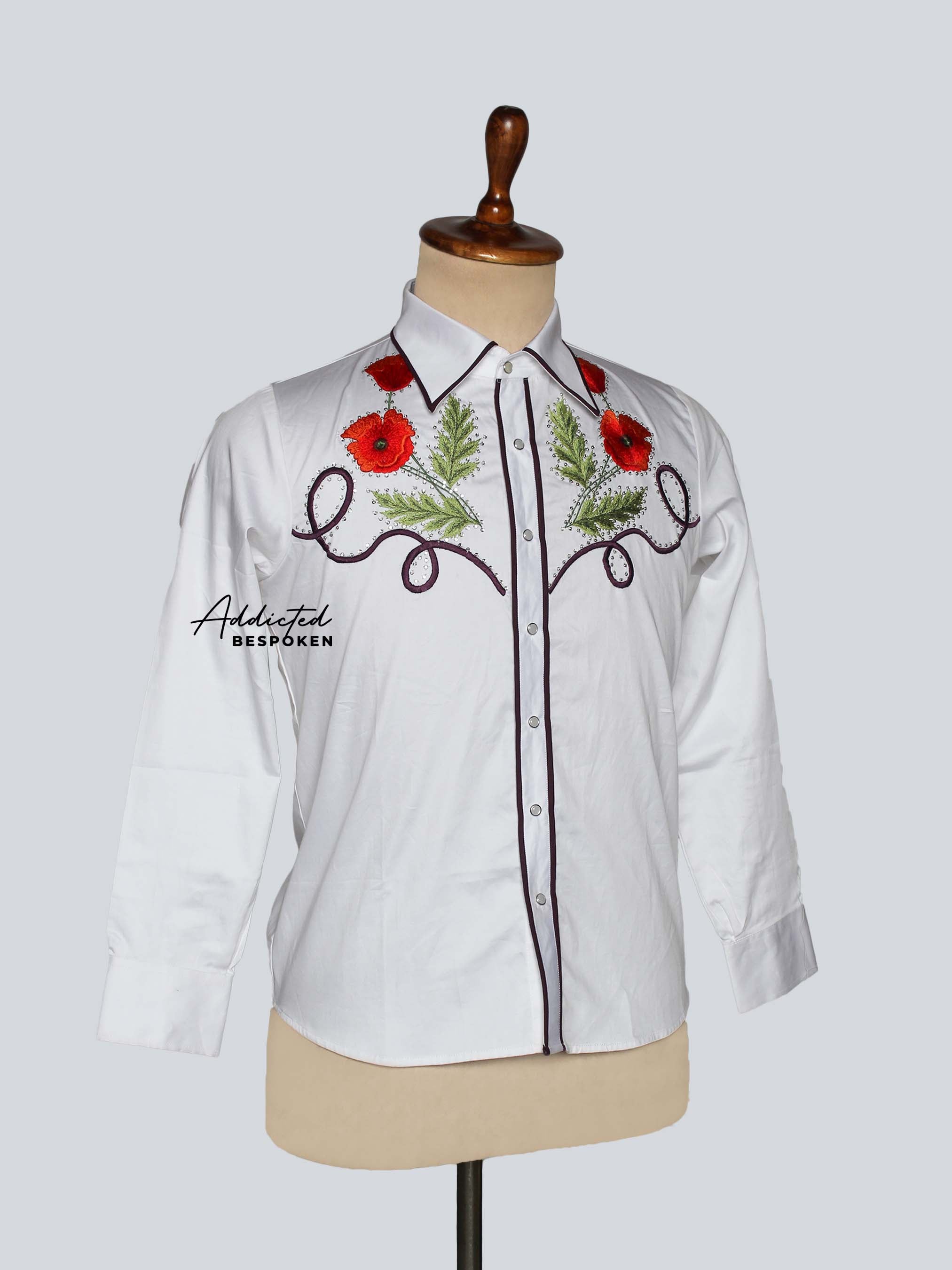 Lunar Moon Embroidered Shirt Addicted Bespoken