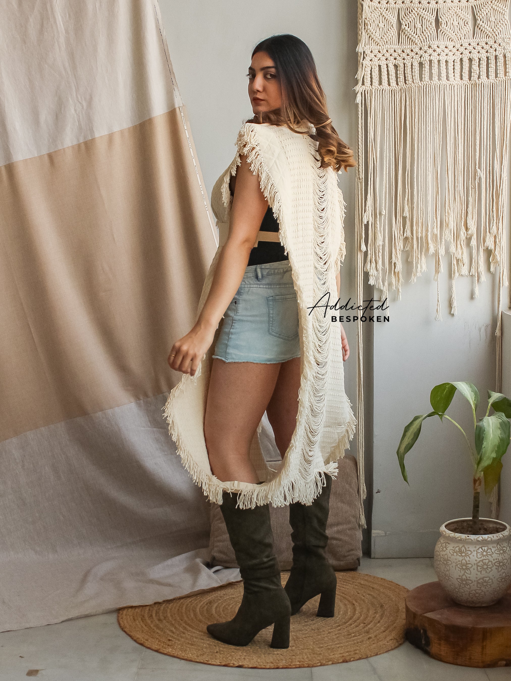 Boho Chic Belted Poncho