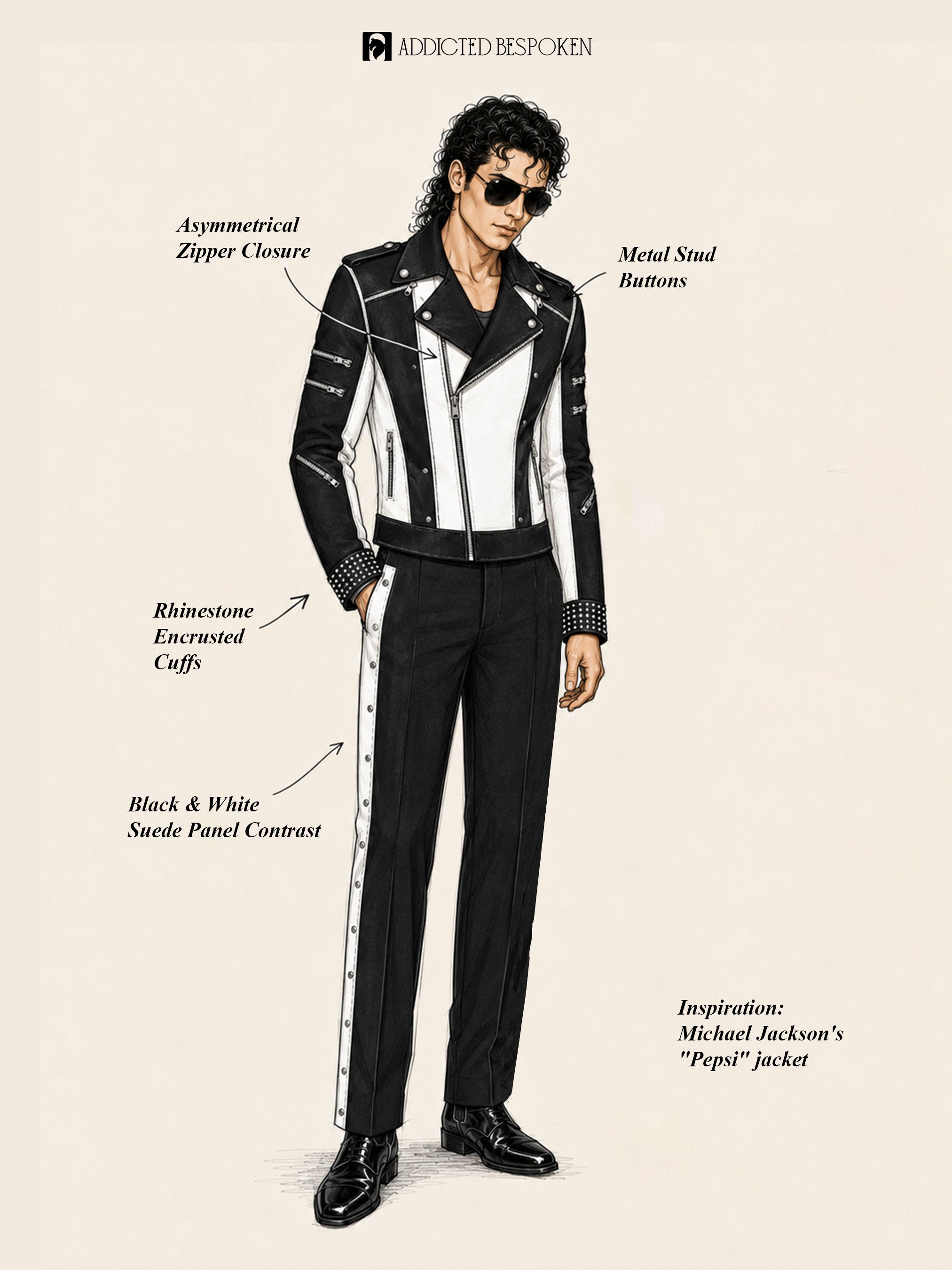 Suede Rhinestone Biker Stage Costume Addicted Bespoken