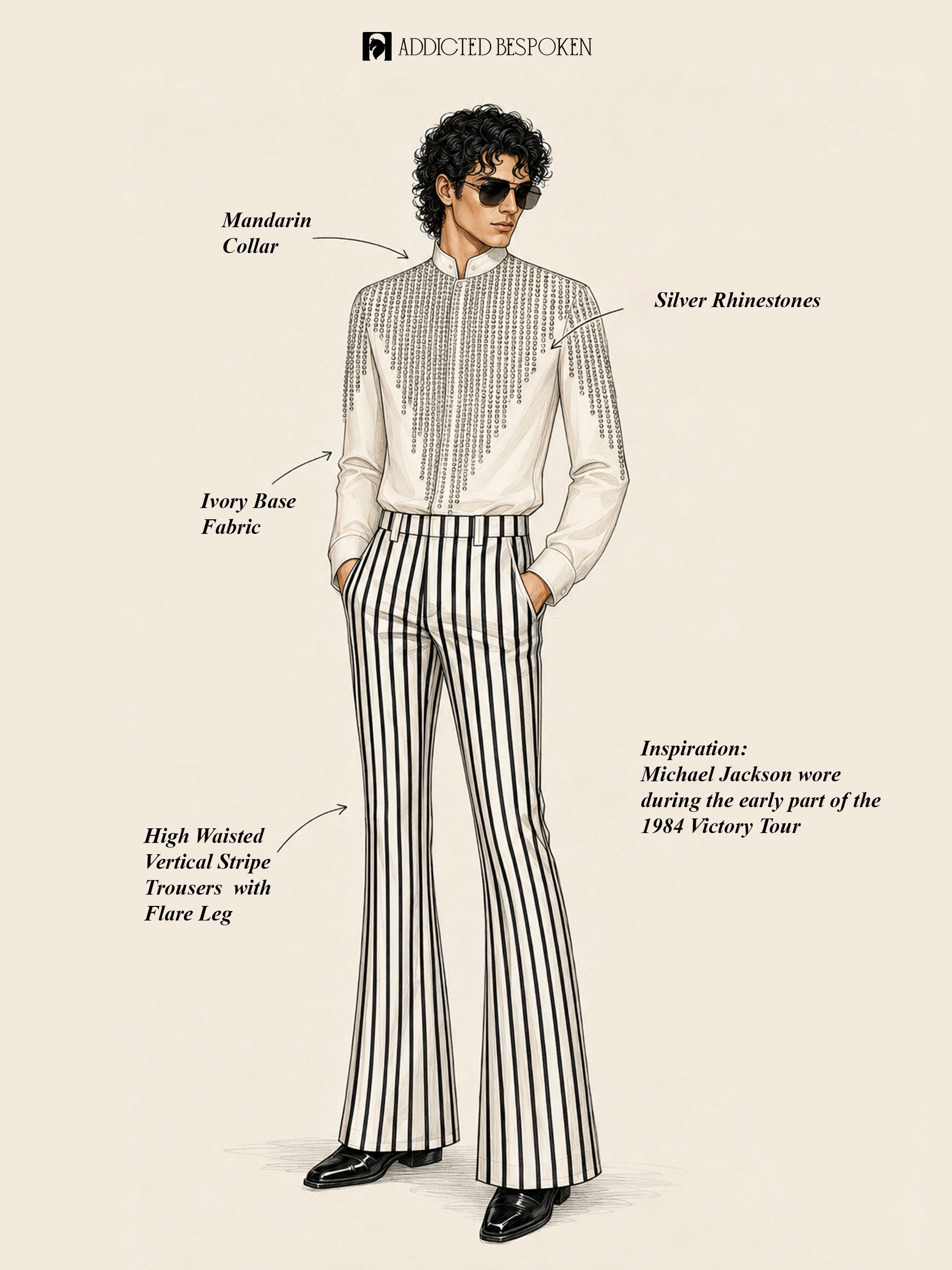 Rhinestone Waterfall Stripe Stage Costume Addicted Bespoken