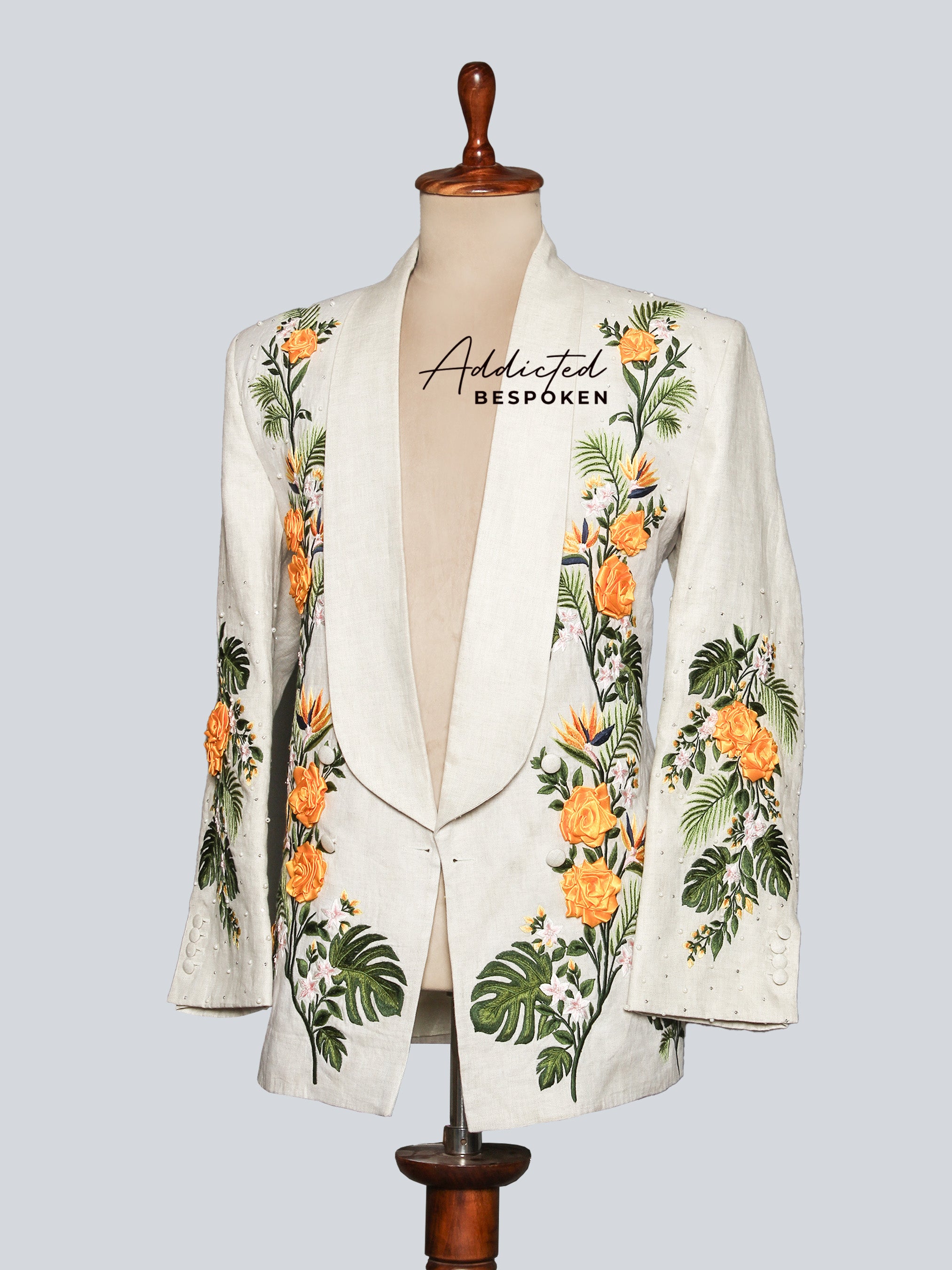 Tropical Floral Embroidered Suit Addicted Bespoken