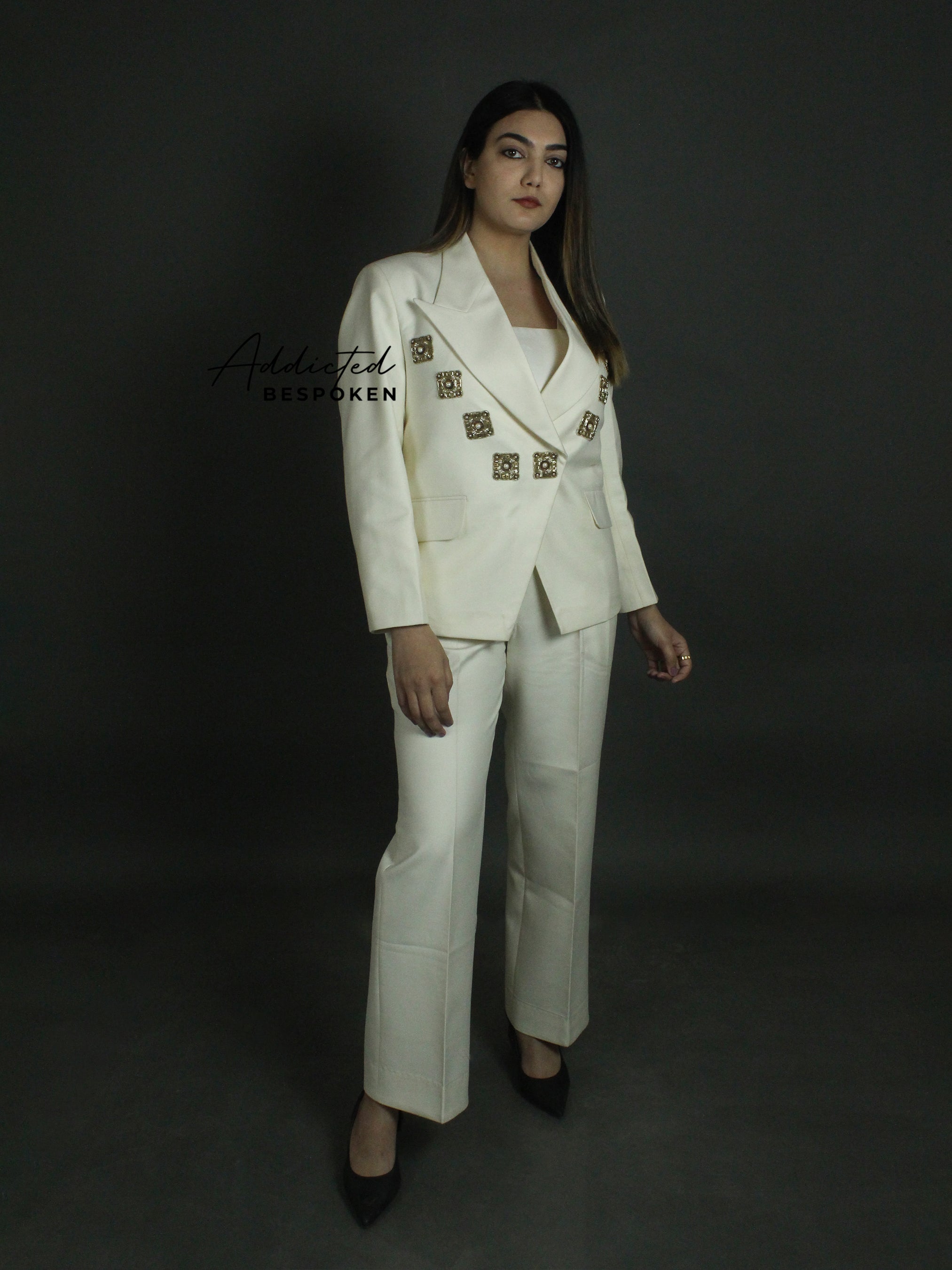 Classic White Bridal  Suit