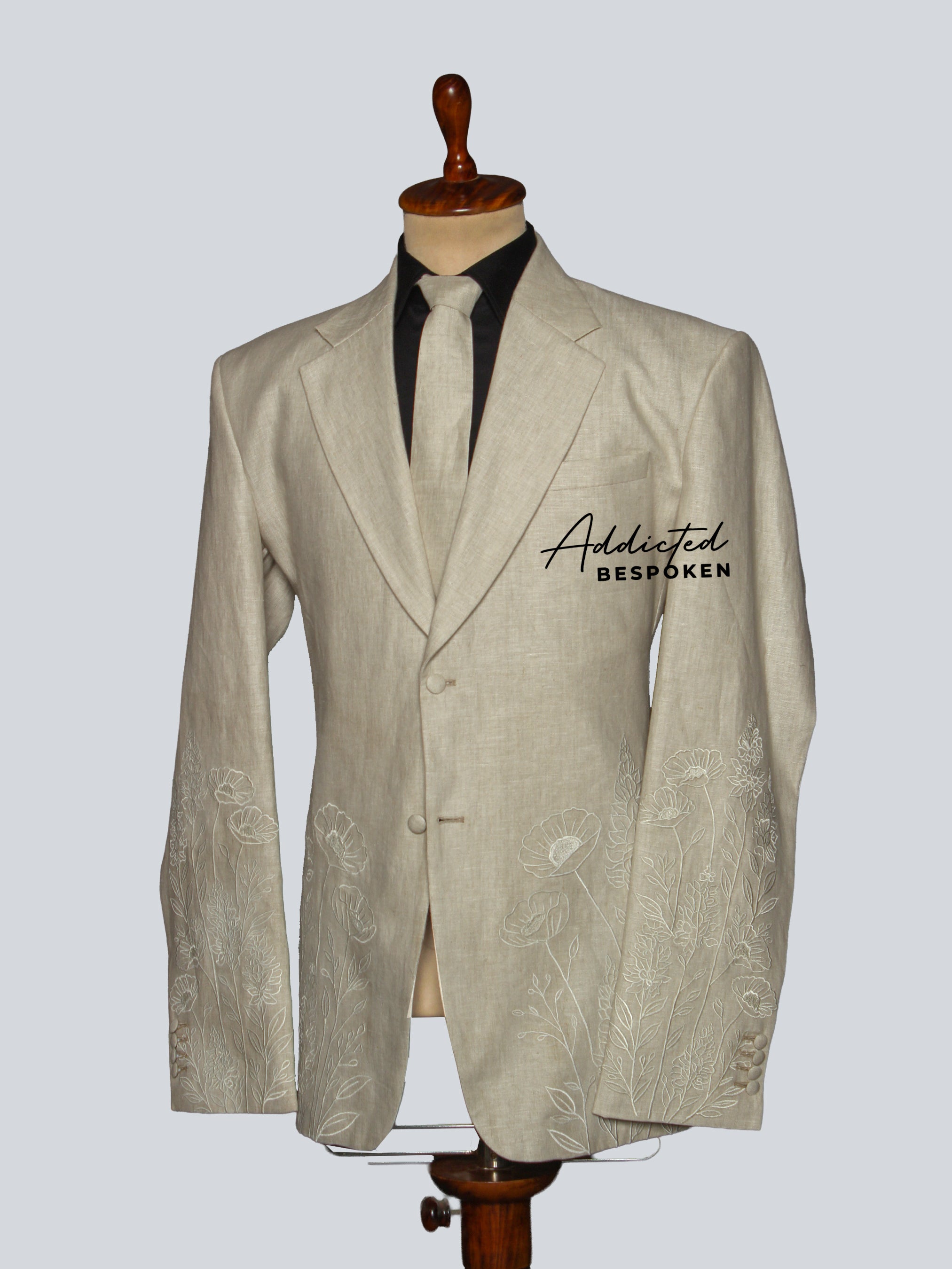 Ivory Floral Embroidered Suit