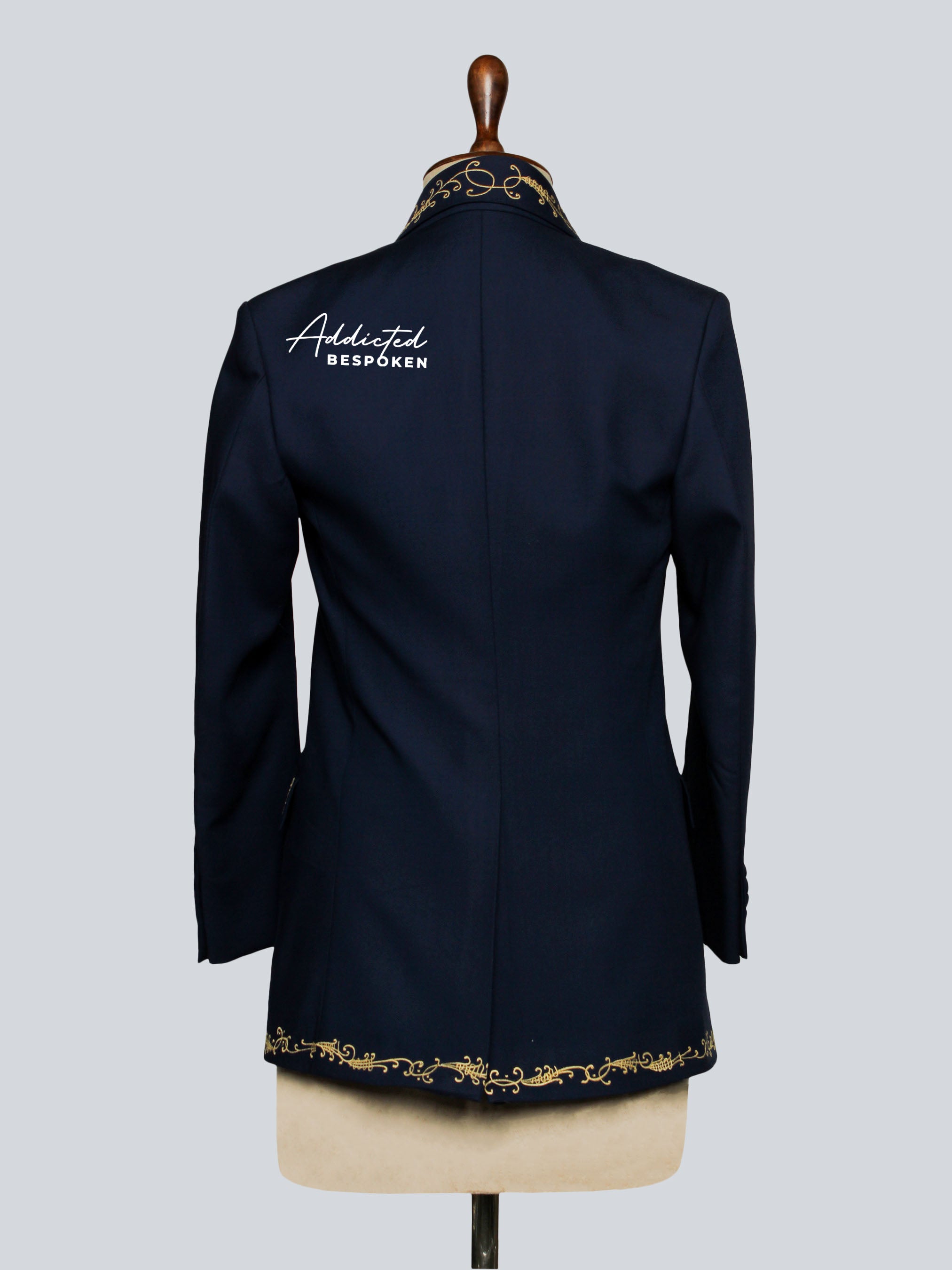 Navy Gold Embroidered Mariachi Suit Addicted Bespoken