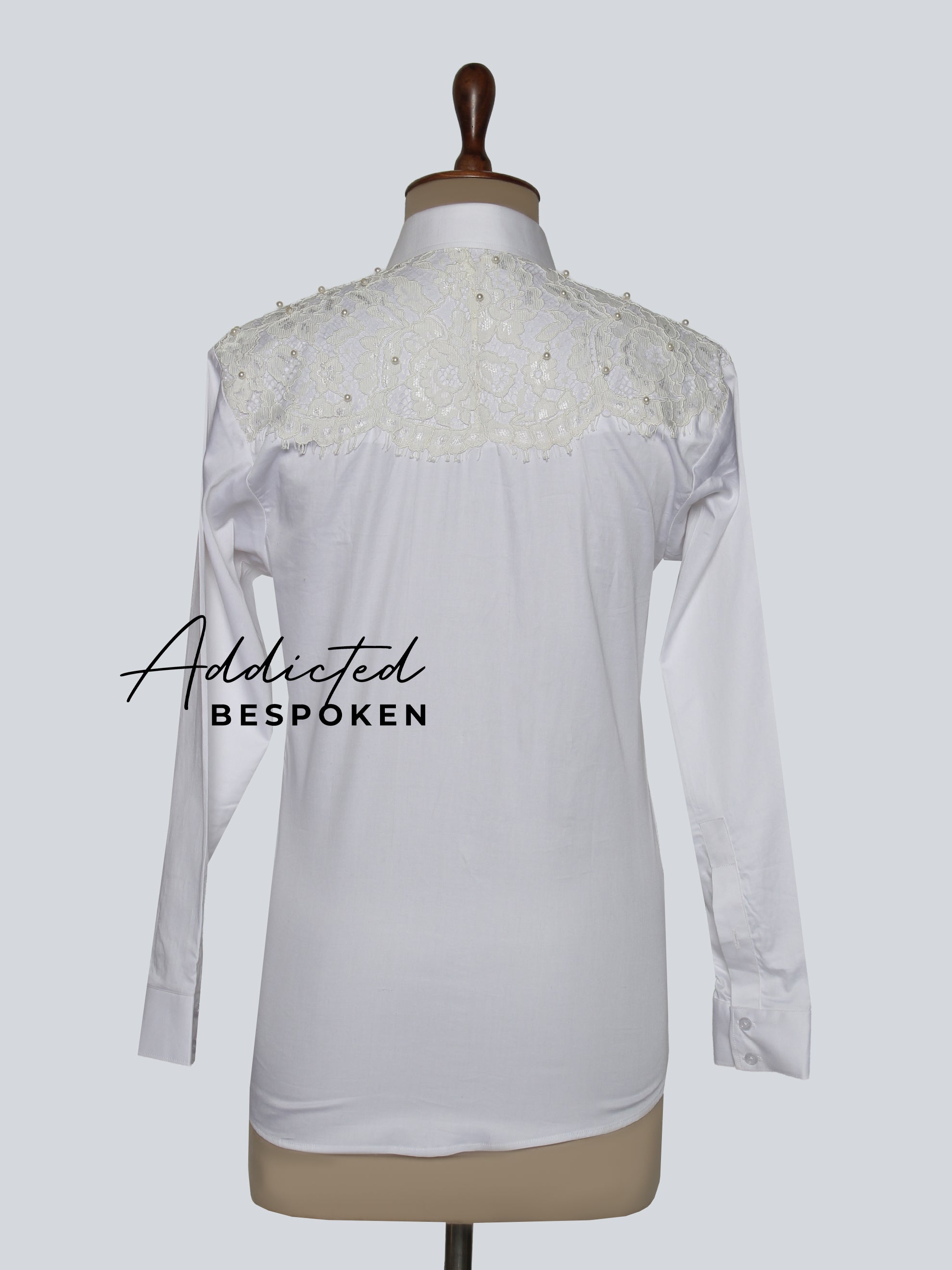 White Embroidered Pearl Shirt