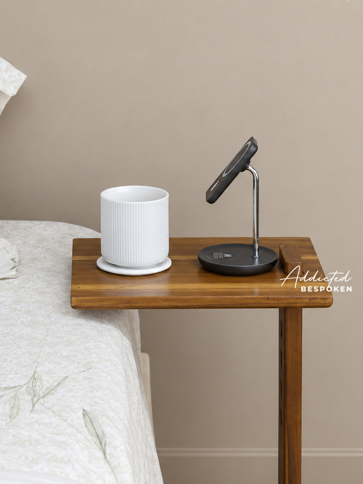 Wooden bedside table