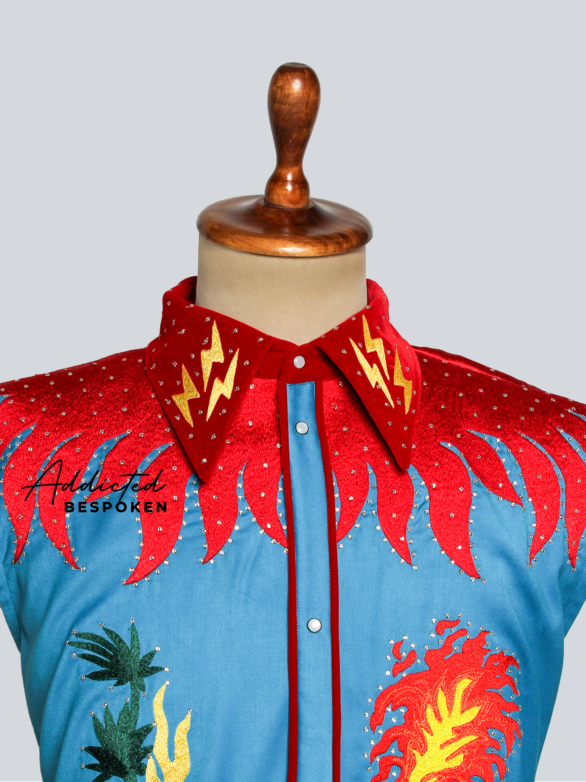 Crimson Dragon Embroidered Shirt Addicted Bespoken