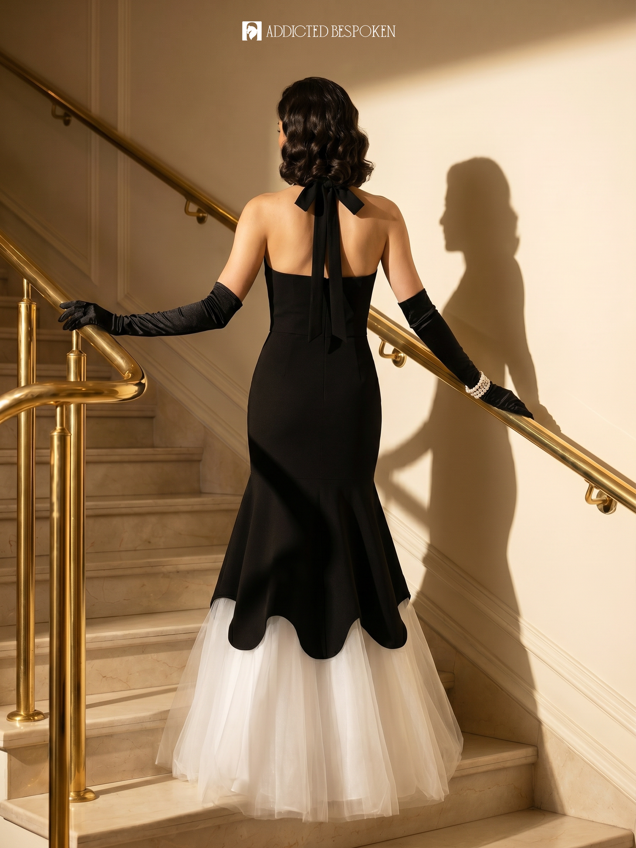 Black Halter Neck Tulle Gown Addicted Bespoken