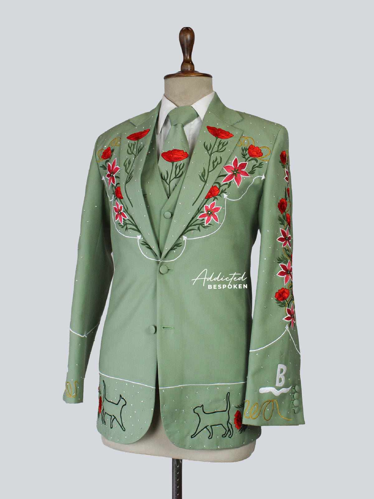 Men's Olive Green Suit Addicted Bespoken