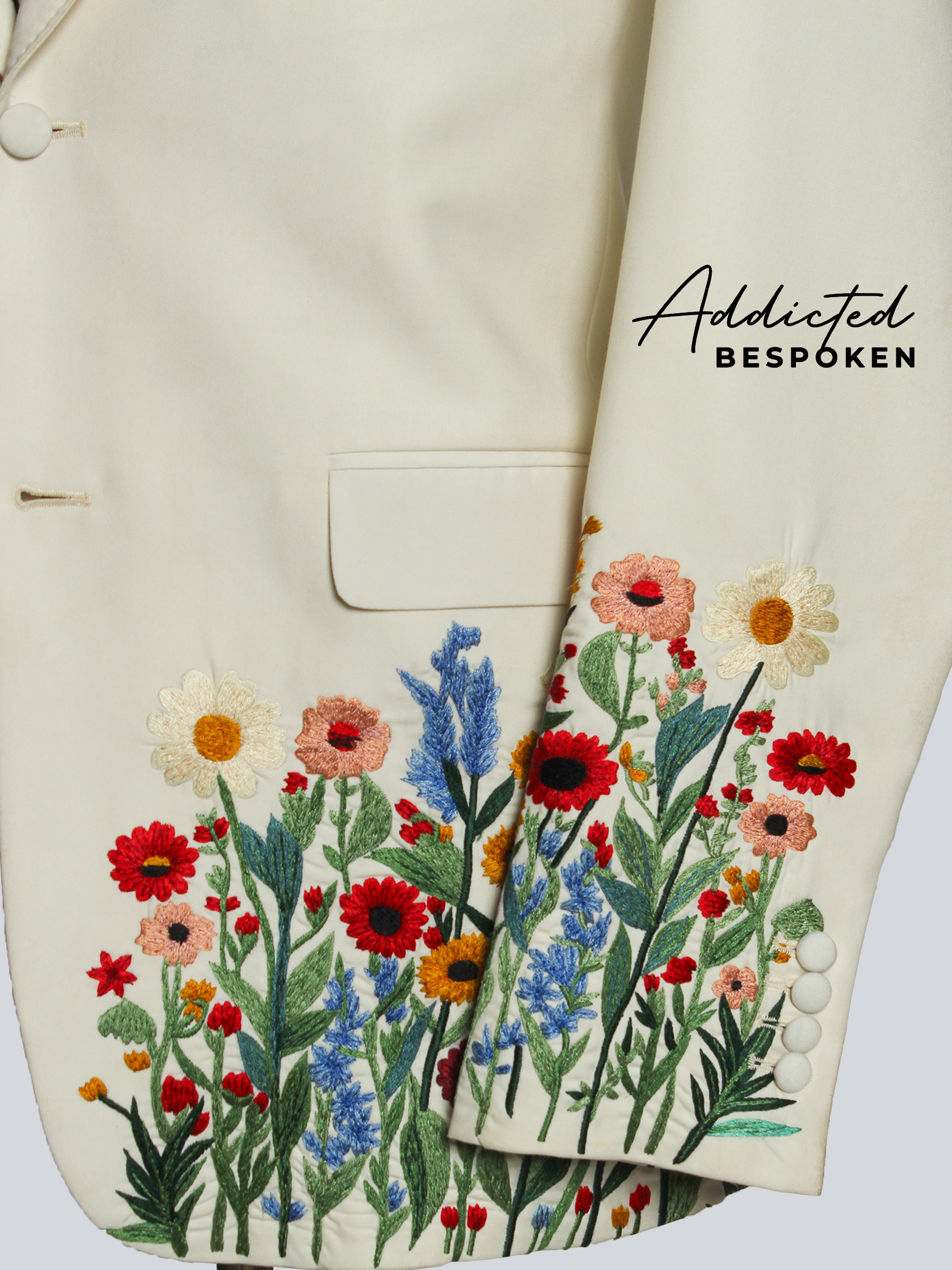 Elegant Floral Embroidered Suit