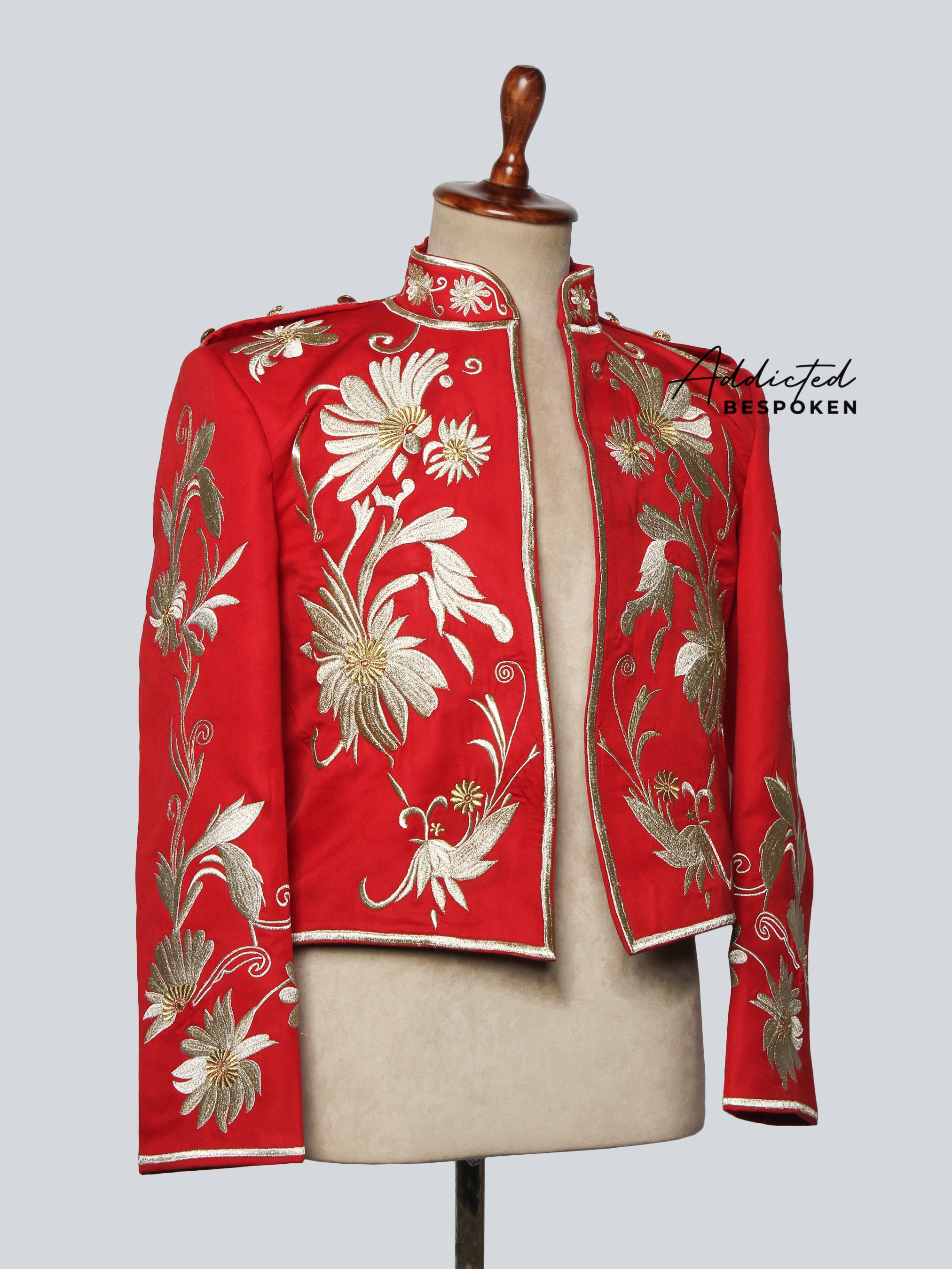 Crimson Royale Embroidered Matador Jacket