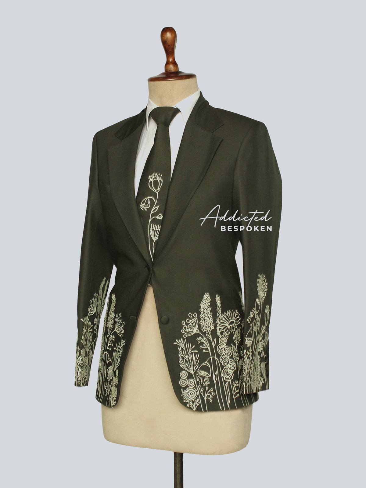 Olive Green Groom suit Addicted Bespoken