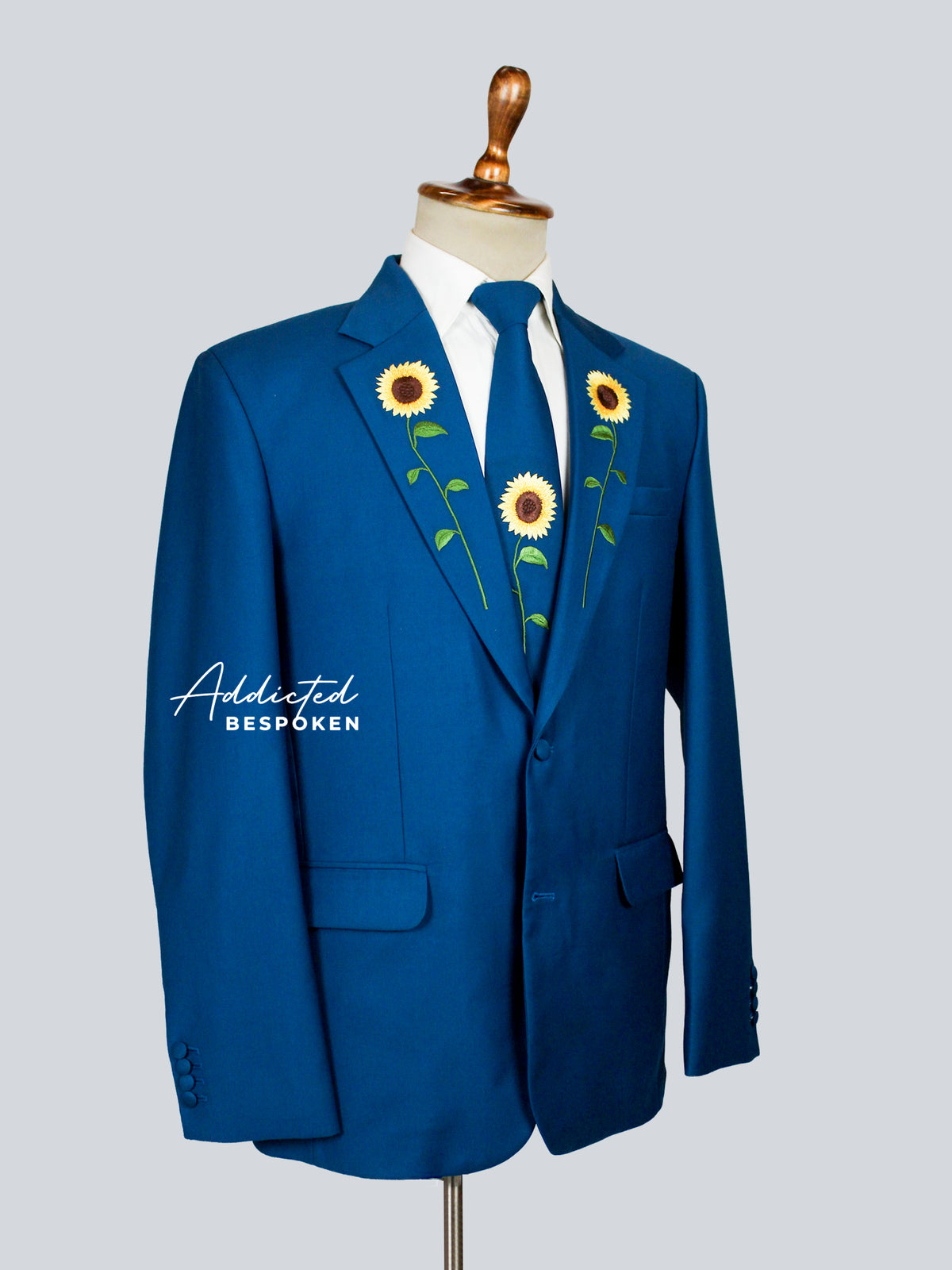 Men’s Blue Sunflower Suit Addicted Bespoken