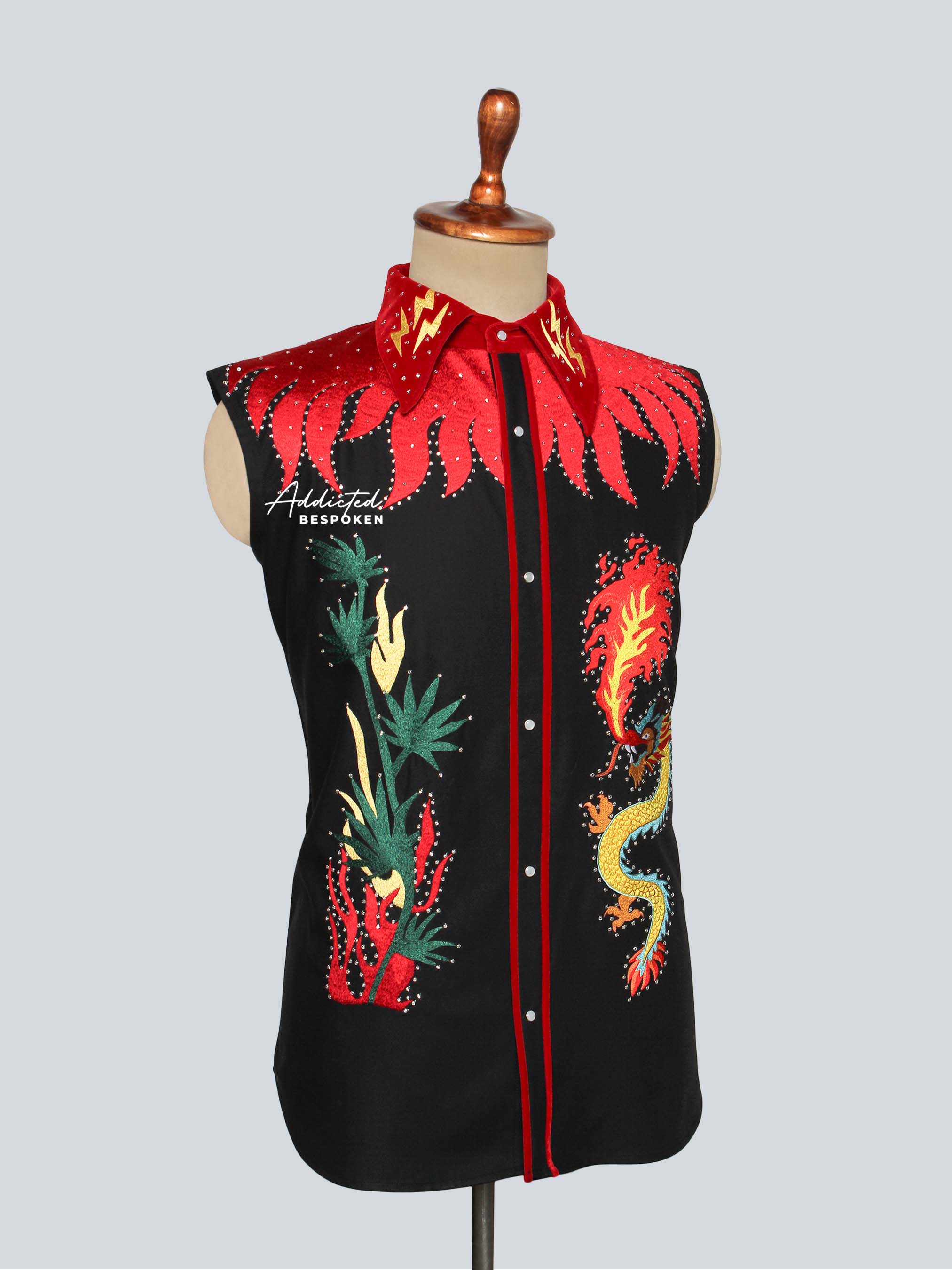 Midnight Dragon Embroidered Shirt Addicted Bespoken