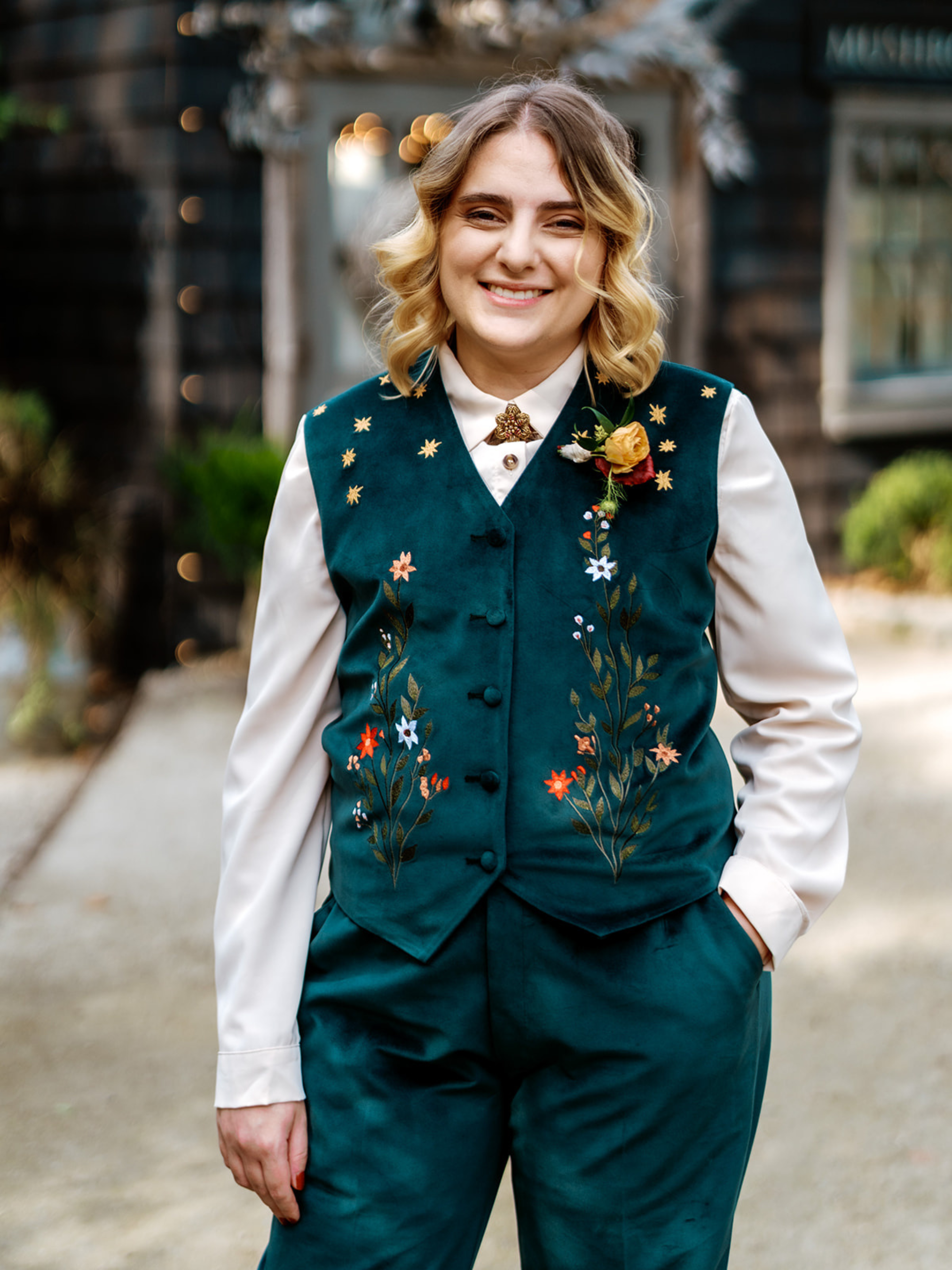 Floral Green Vest Set Addicted Bespoken