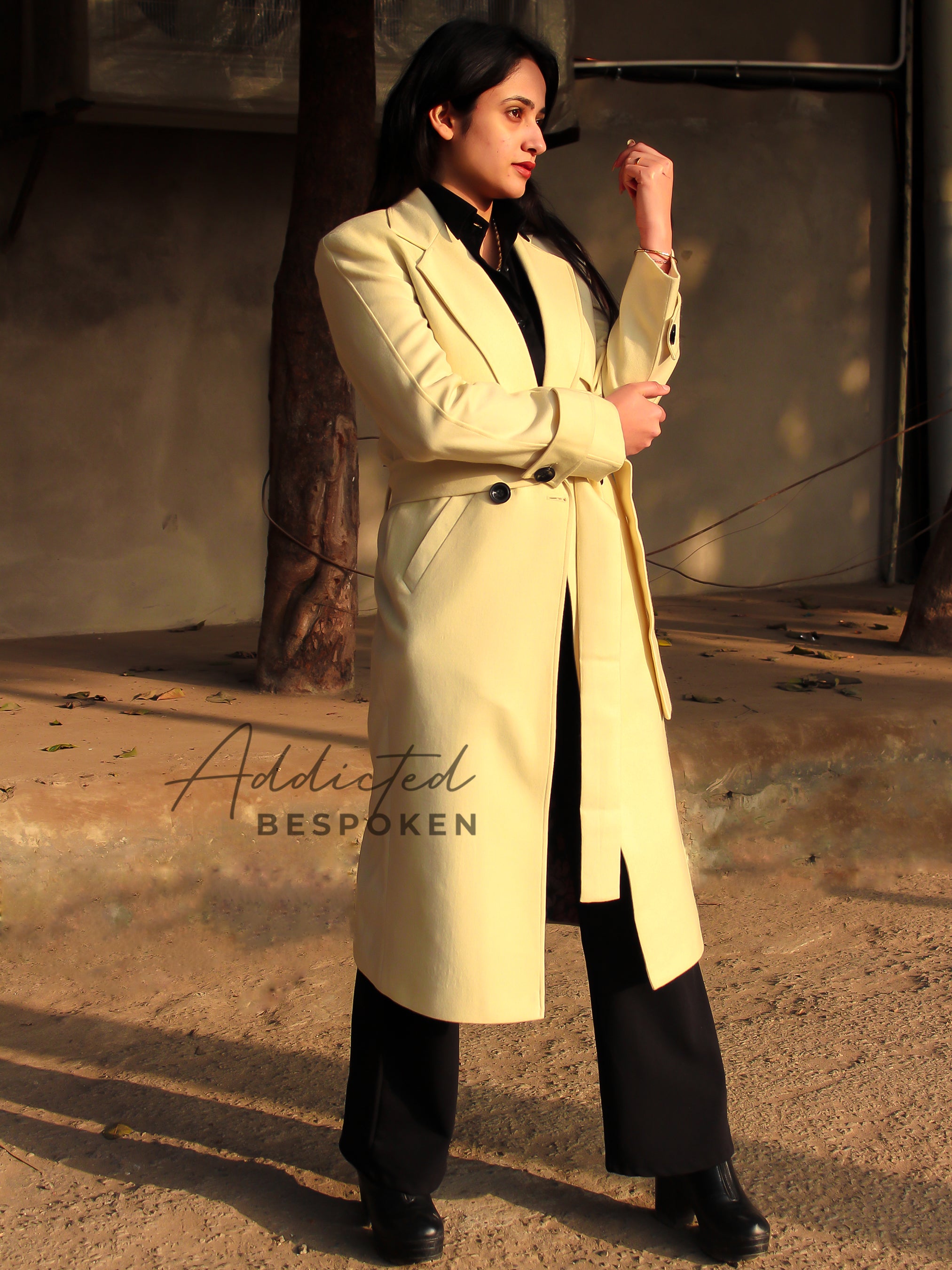 Ivory Wool Trench Coat